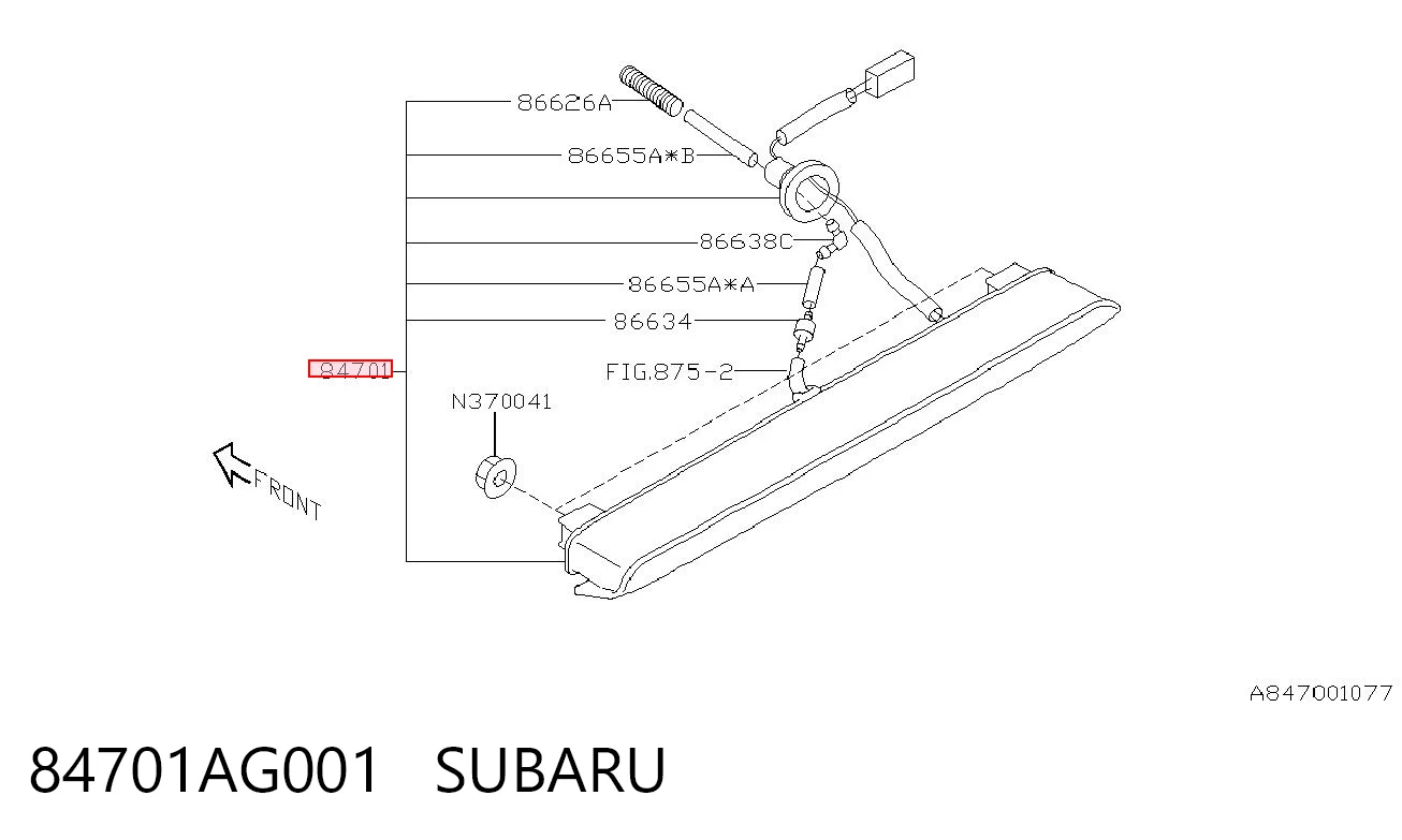 Sinal de parada traseiro adicional para Subaru Outback III B13, BP