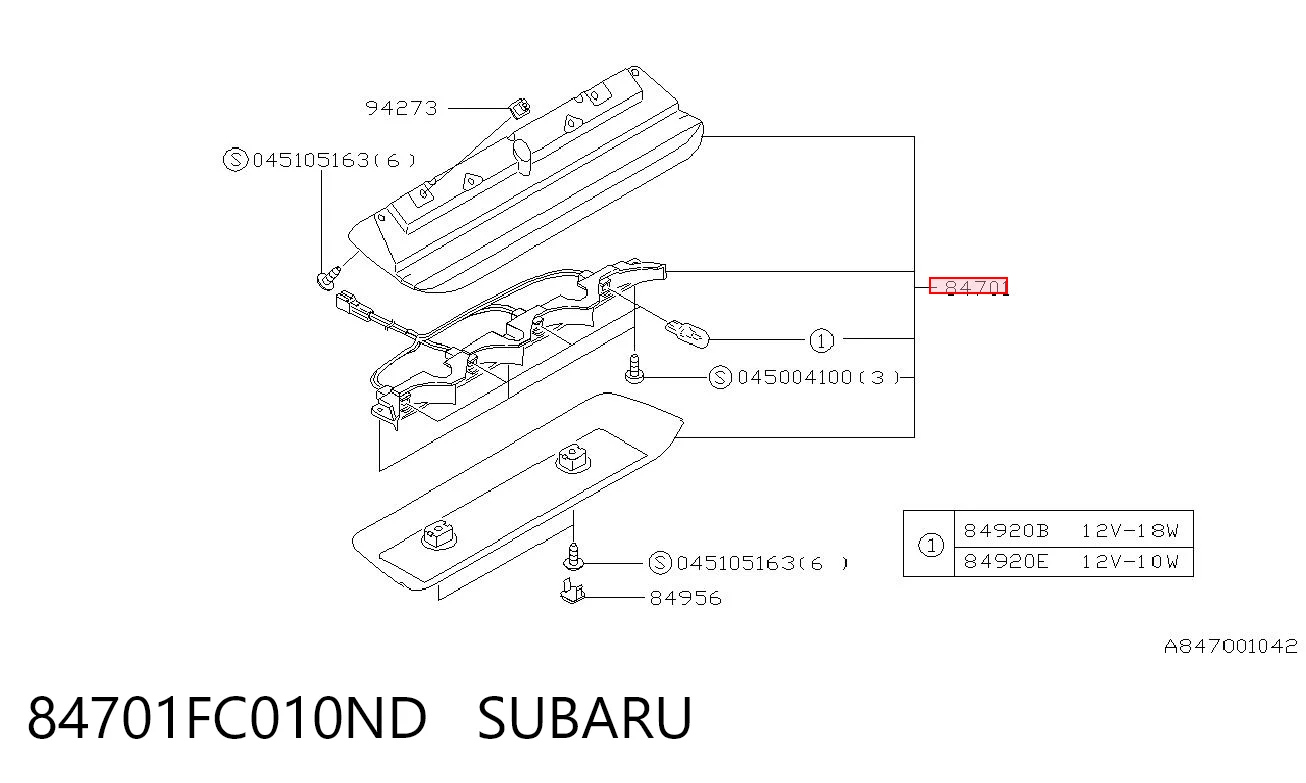 Sinal de parada traseiro adicional para Subaru Forester II S11, SG