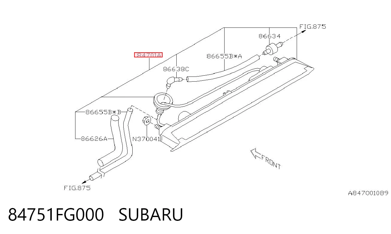 84751FG000 Subaru Sinal de parada traseiro adicional