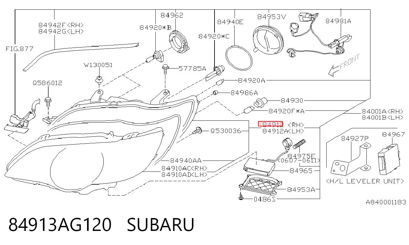 84913AG120 Subaru
