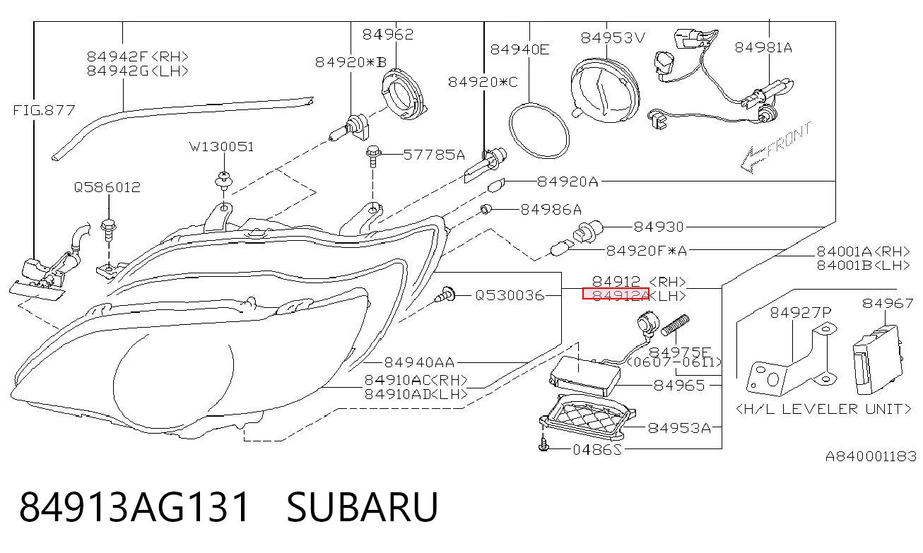 Luz esquerda Subaru Outback III B13, BP