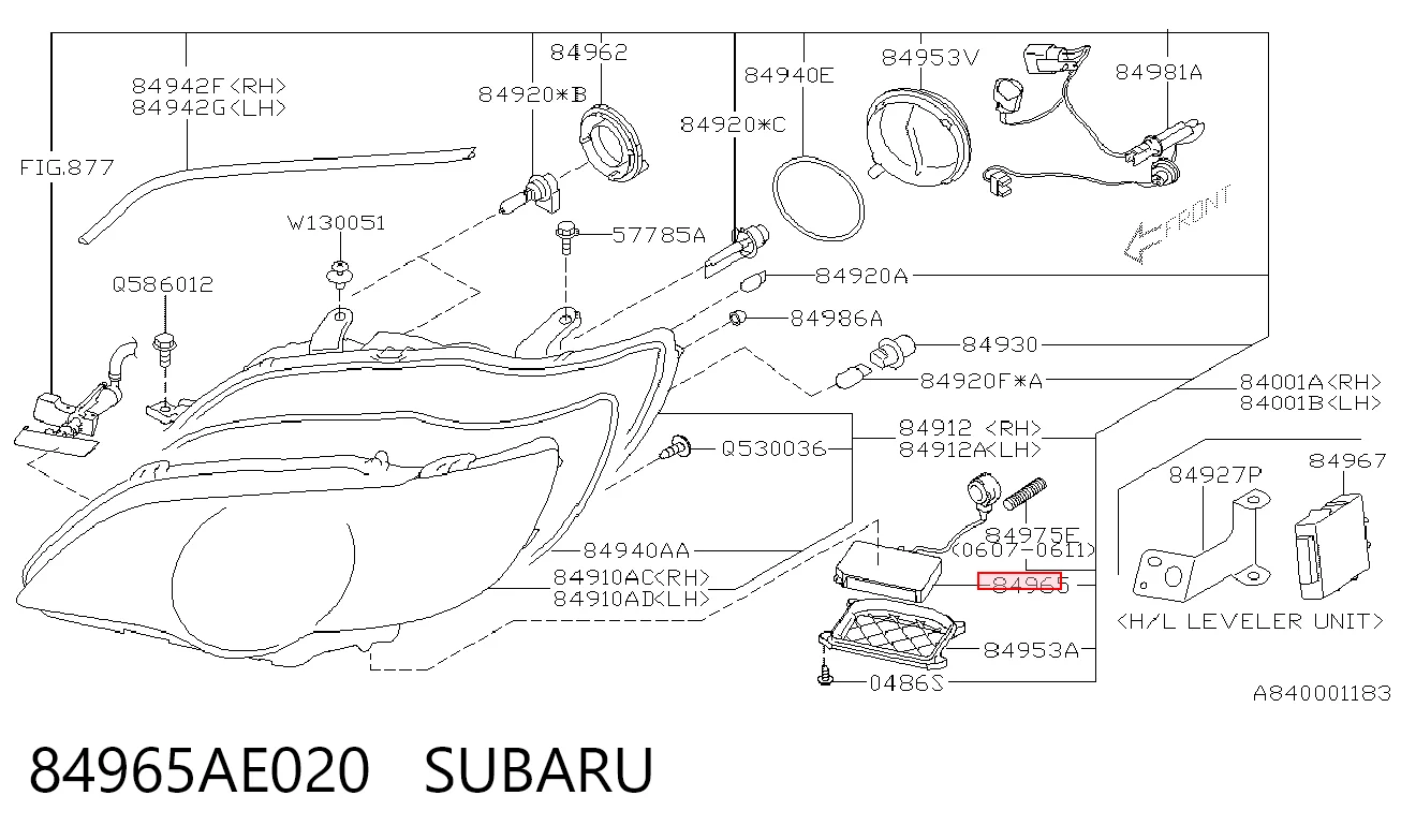 84965AE020 Subaru Unidade de encendido (xénon)