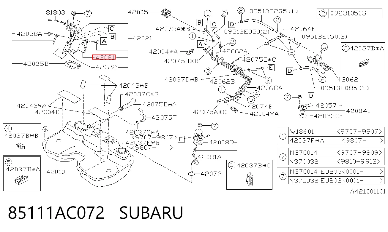 85111AC072 Subaru