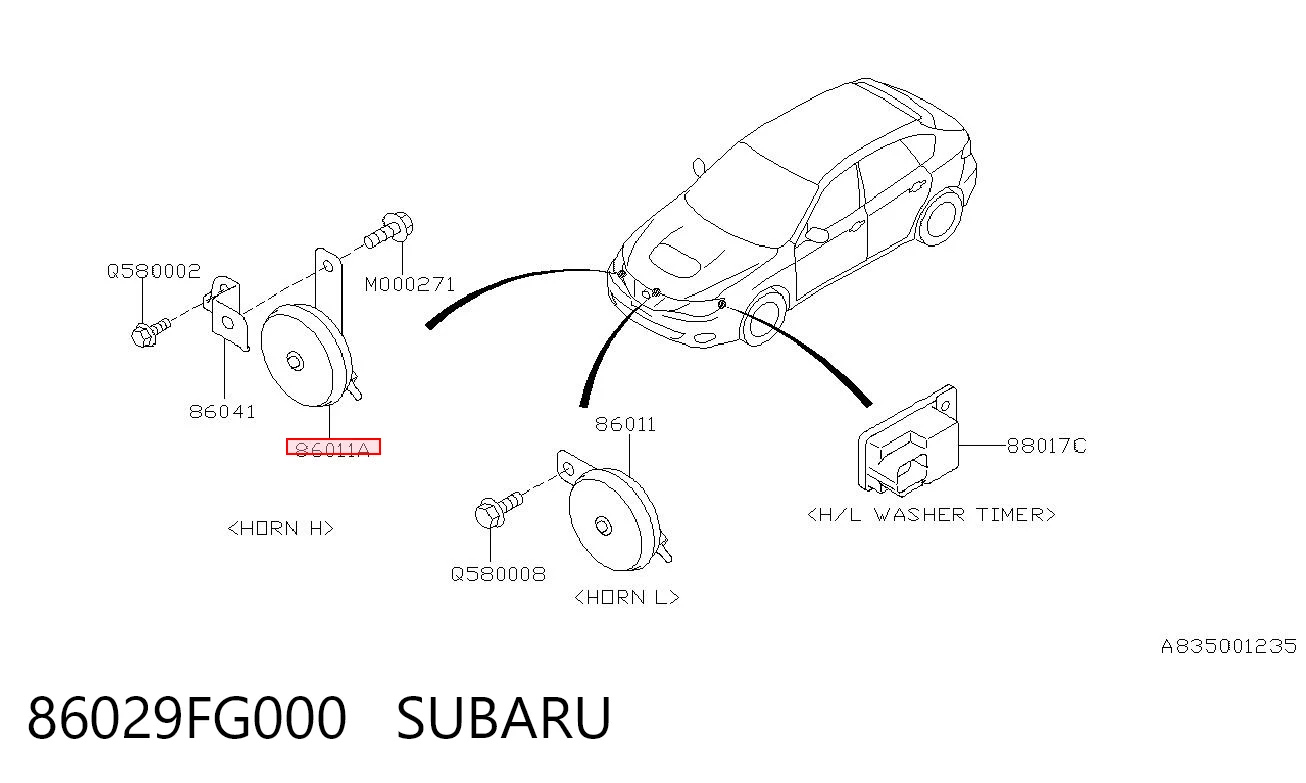 86029FG000 Subaru Sinal sonoro (cláxon)