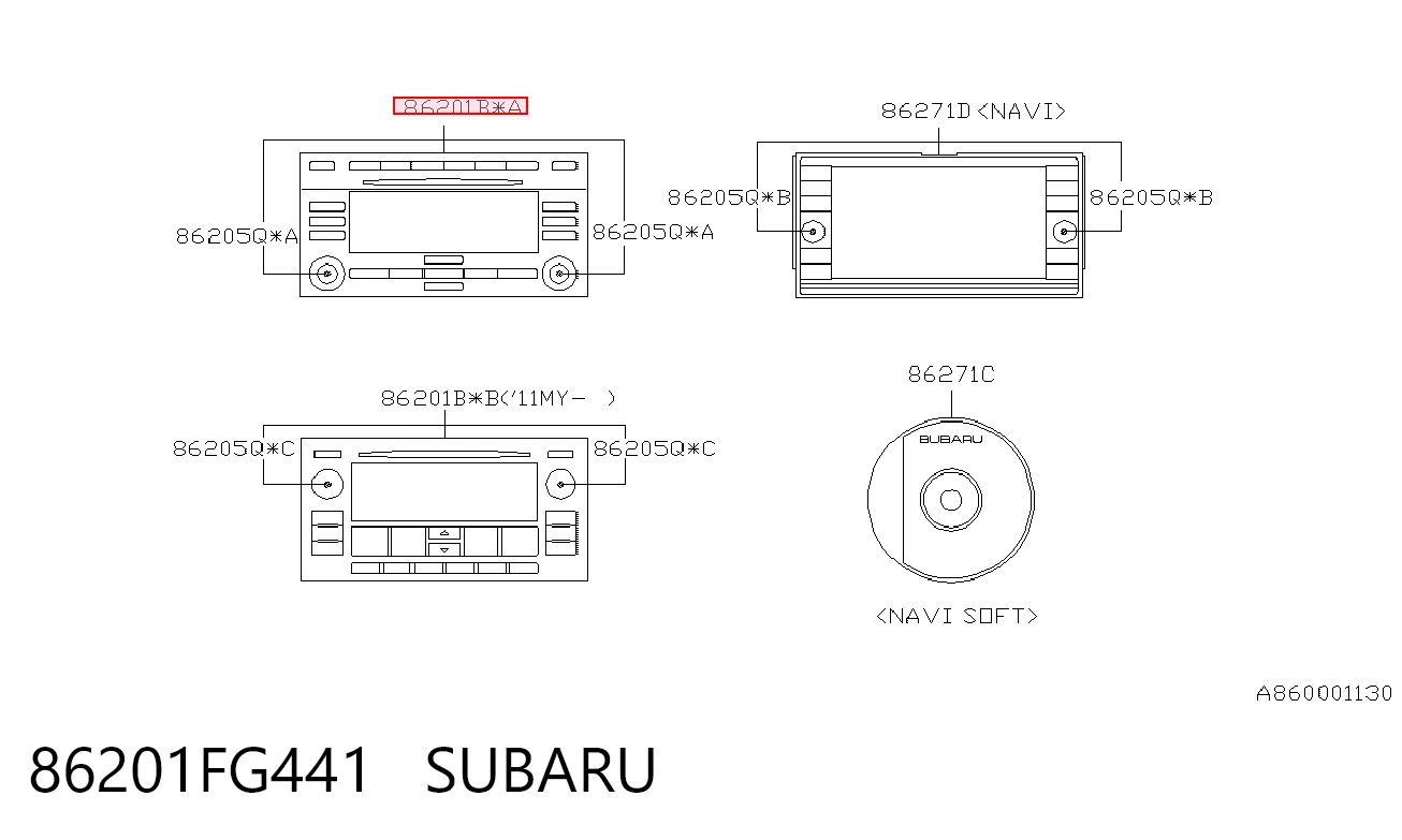 Aparelhagem de som (rádio AM/FM) para Subaru Impreza III GH