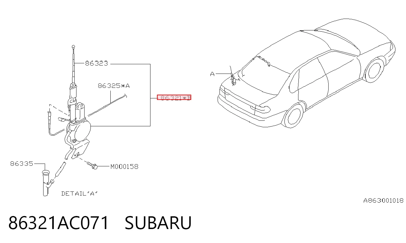 Antena Subaru Legacy II BD, BG ao melhor preço