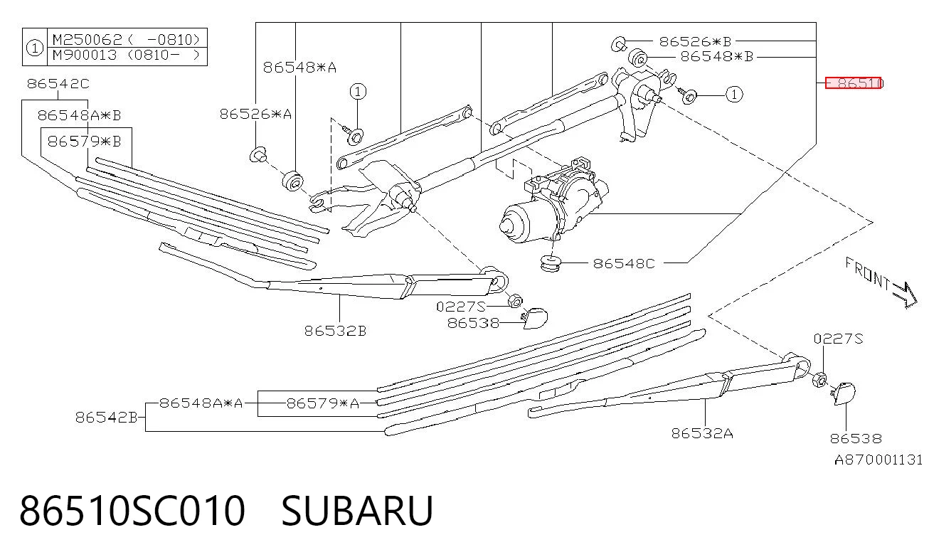86510SC010 Subaru Trapézio de limpador pára-brisas