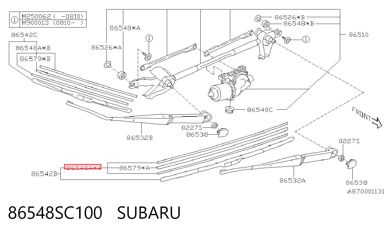 86548SC100 Subaru Elástico da escova de limpador pára-brisas de condutor