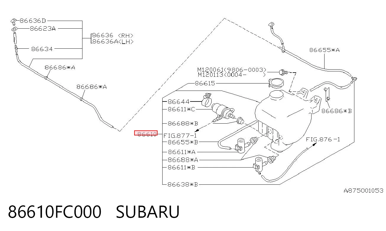 Tanque de fluido para lavador de vidro Subaru Forester I S10, SF ao melhor preço