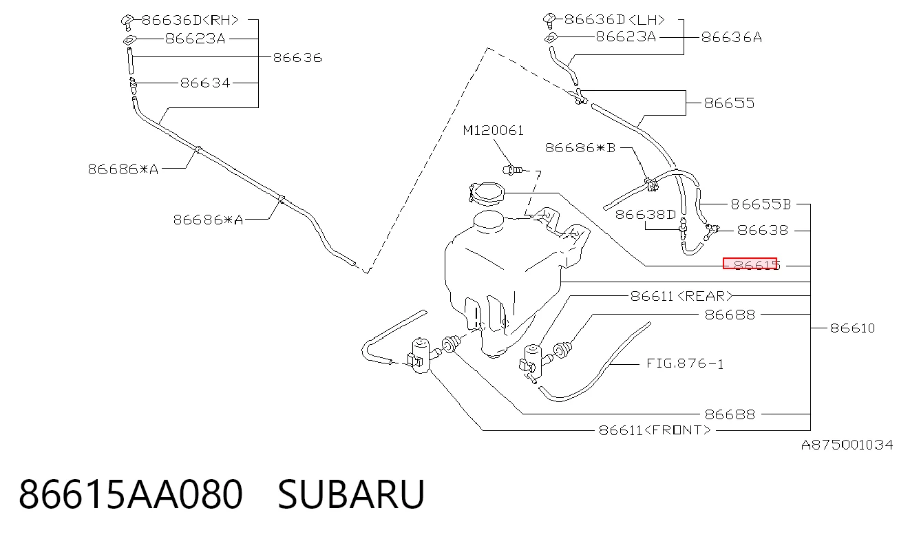 Tampa de tanque de fluido para lavador para Subaru Forester S10, SF