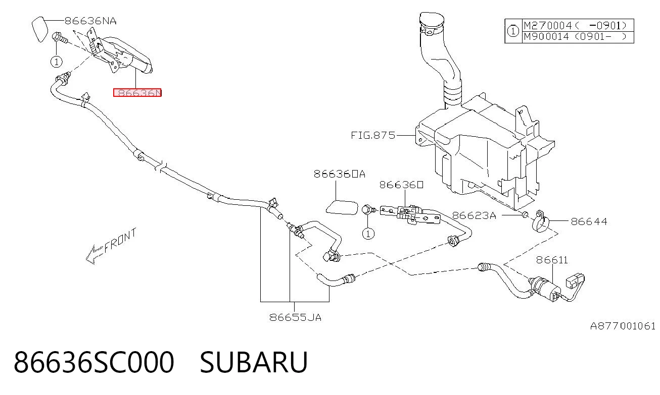 86636SC000 Subaru Injetor de fluido para lavador da luz dianteira direita