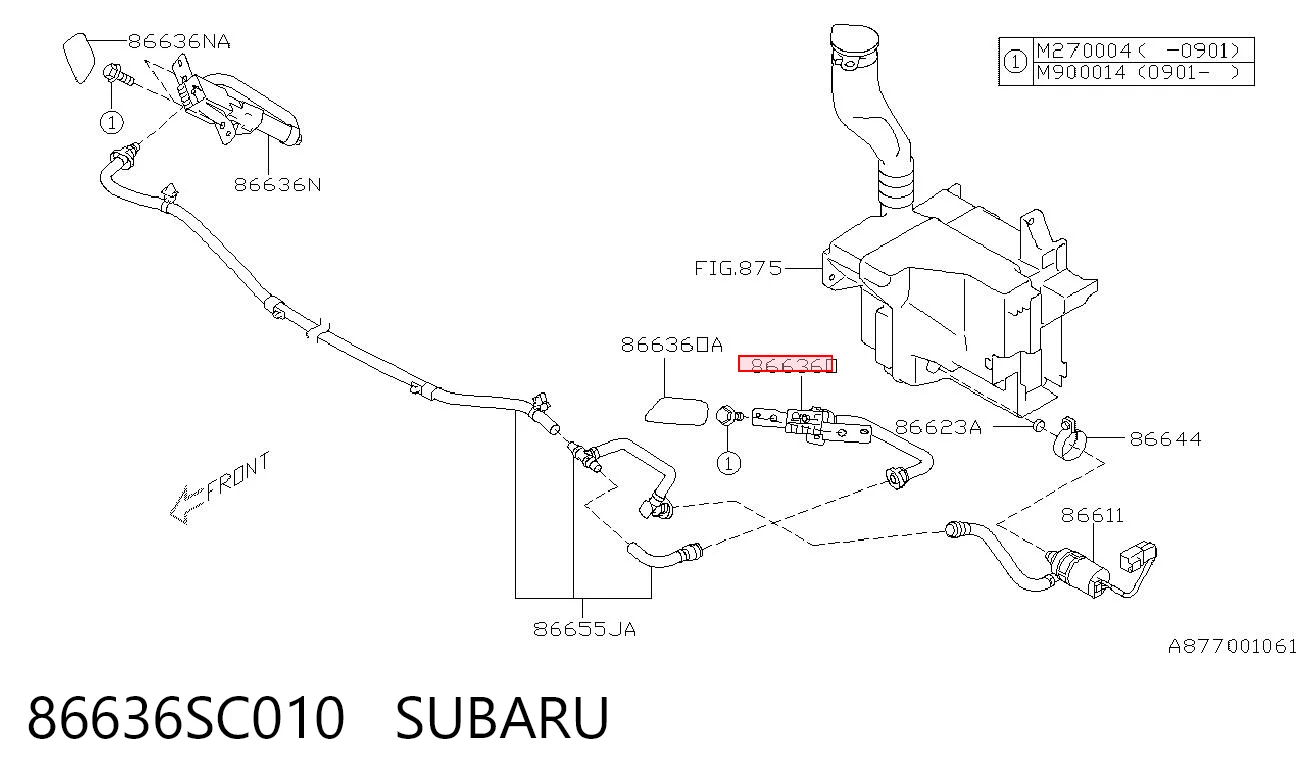 86636SC010 Subaru Injetor de fluido para lavador da luz dianteira esquerda