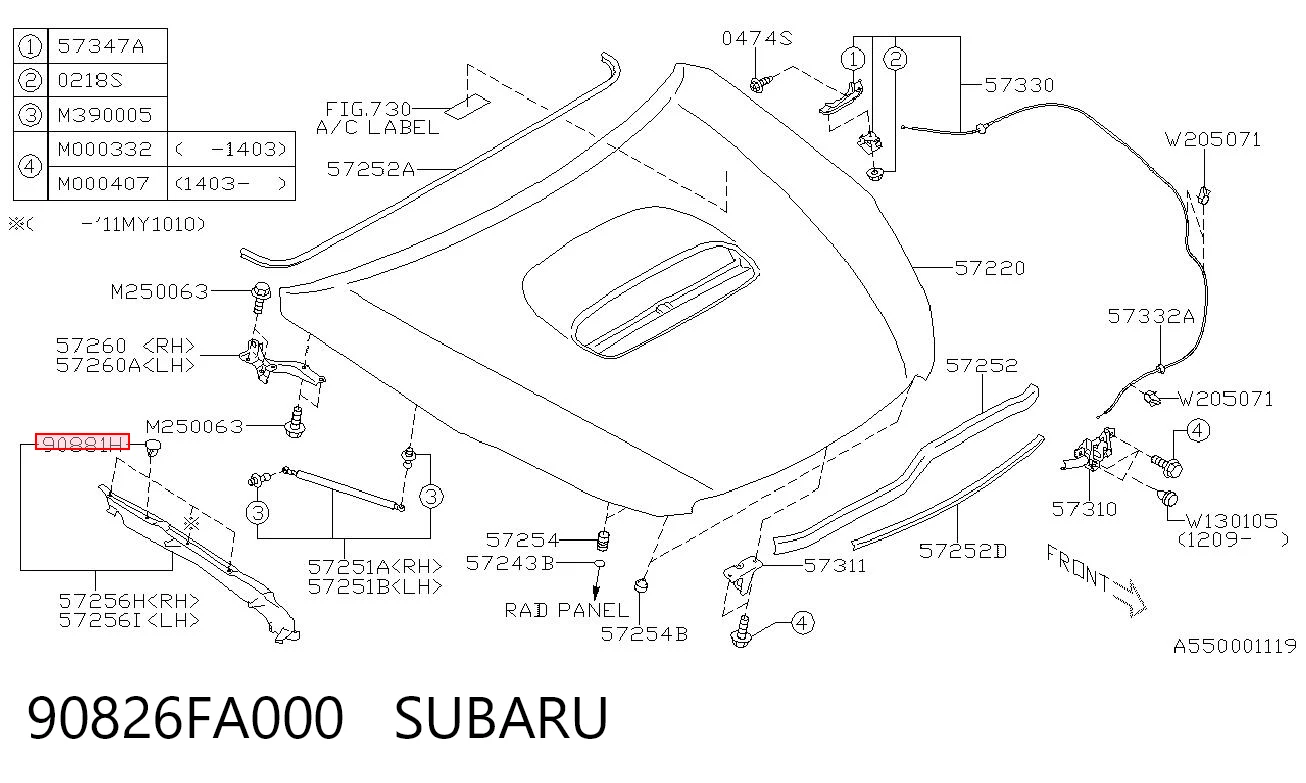 90826FA000 Subaru 