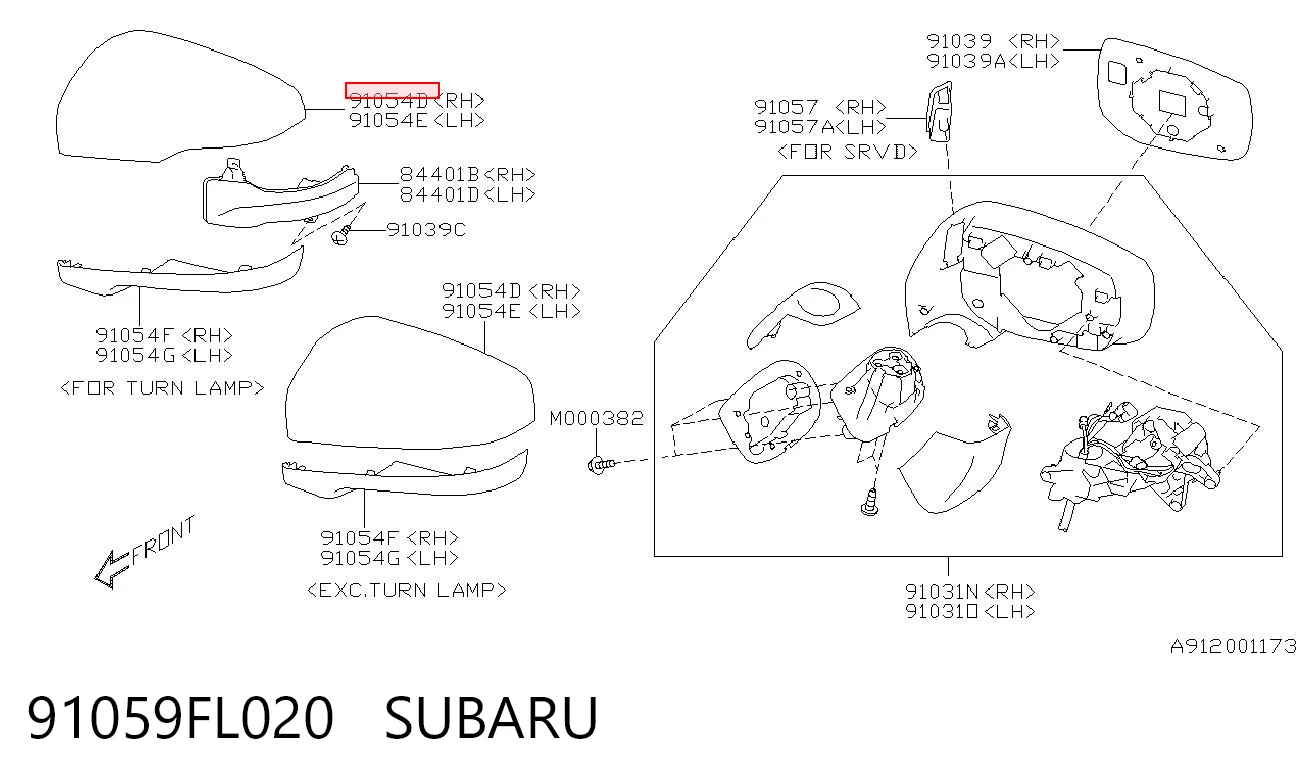 91059FL020 Subaru 