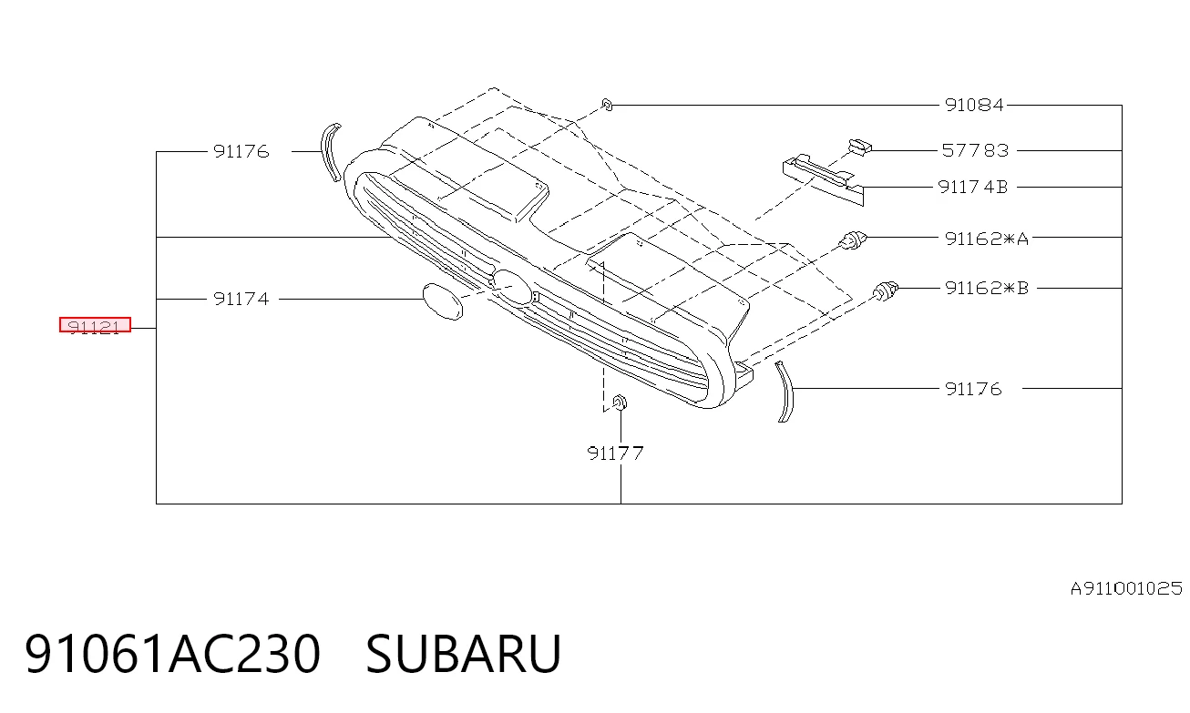 Grelha do radiador para Subaru Legacy BD, BG