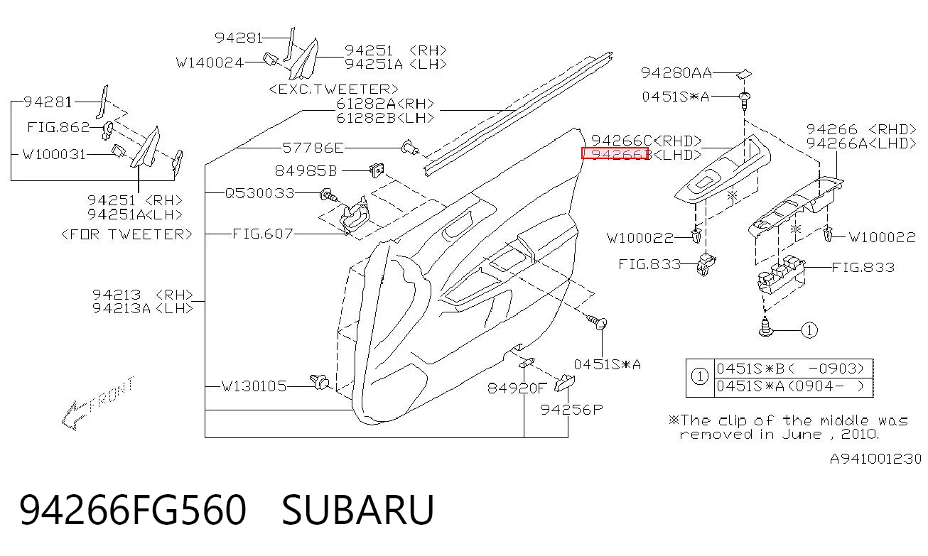 94266FG560 Subaru 
