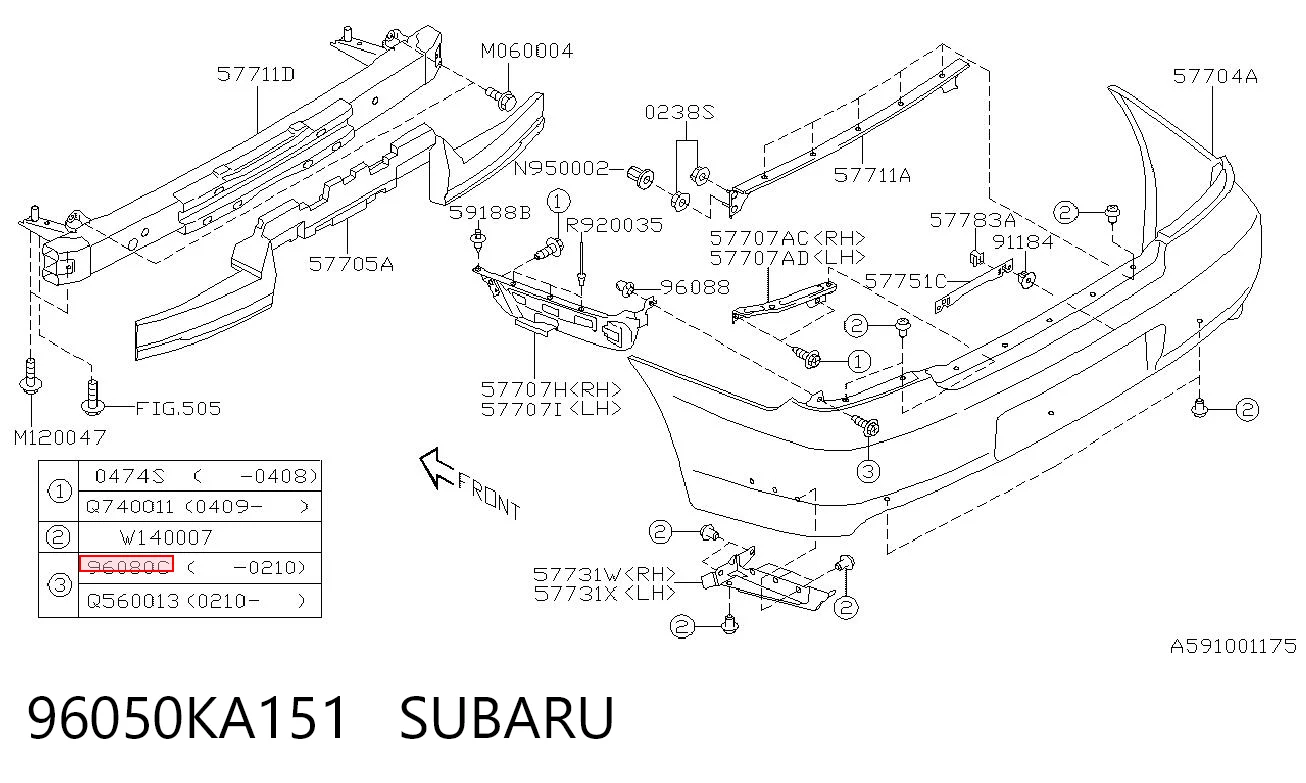96050KA151 Subaru 