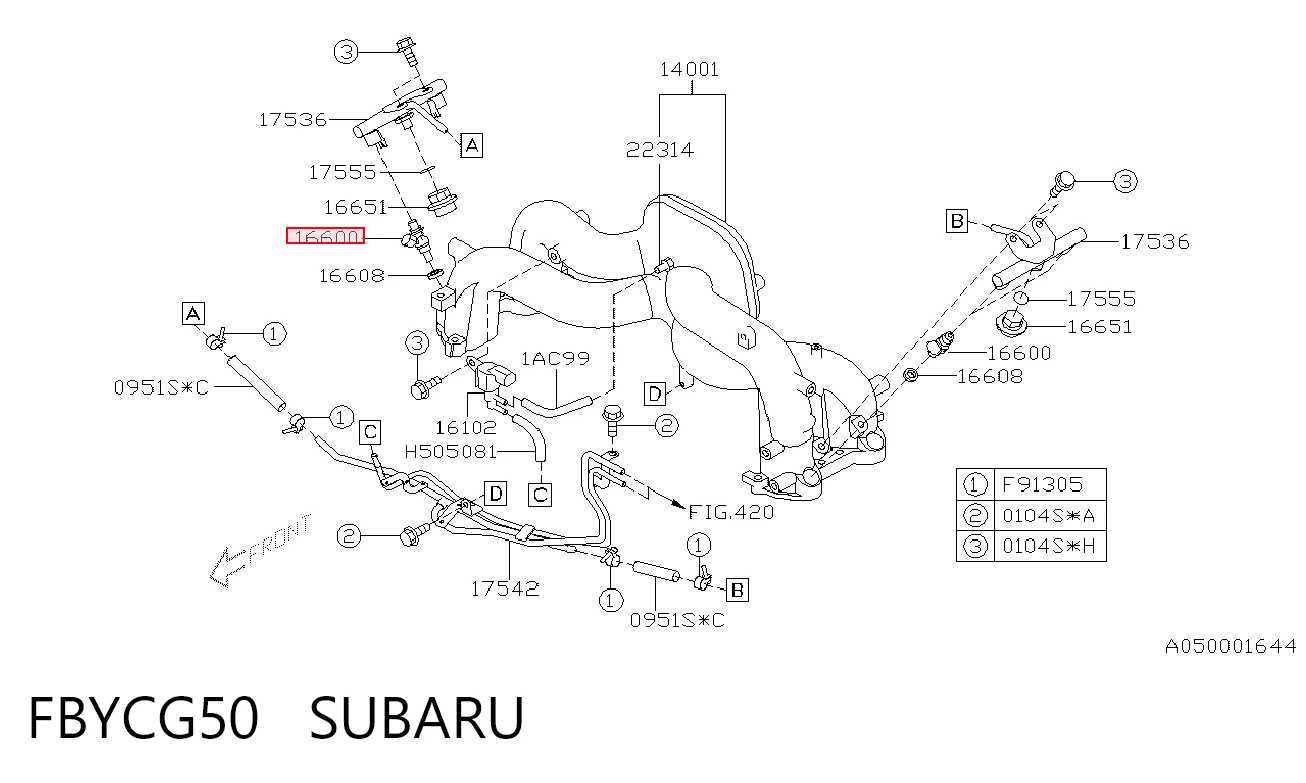 FBYCG50 Subaru Injetor de injeção de combustível