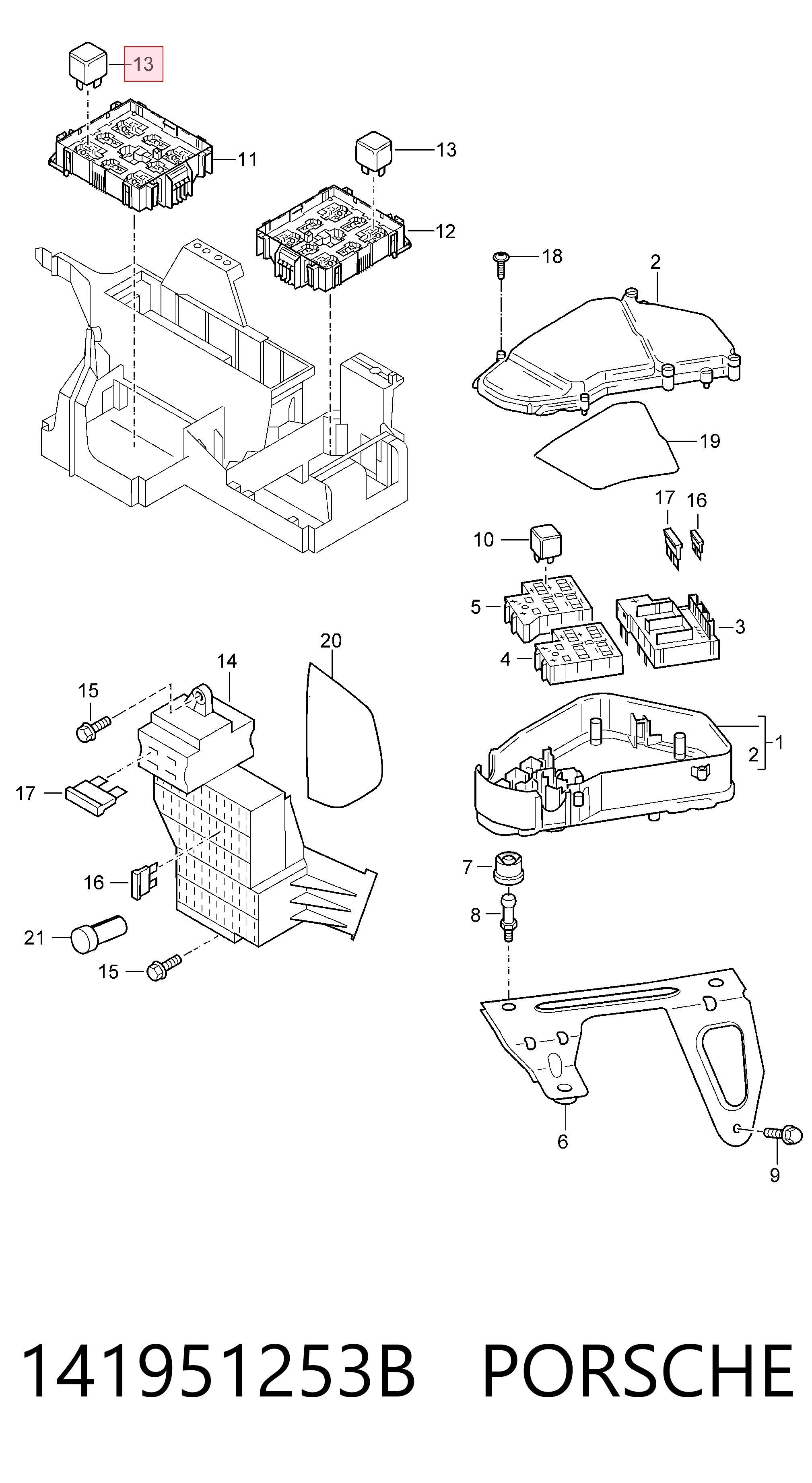 141951253B Porsche Relê de ventilador