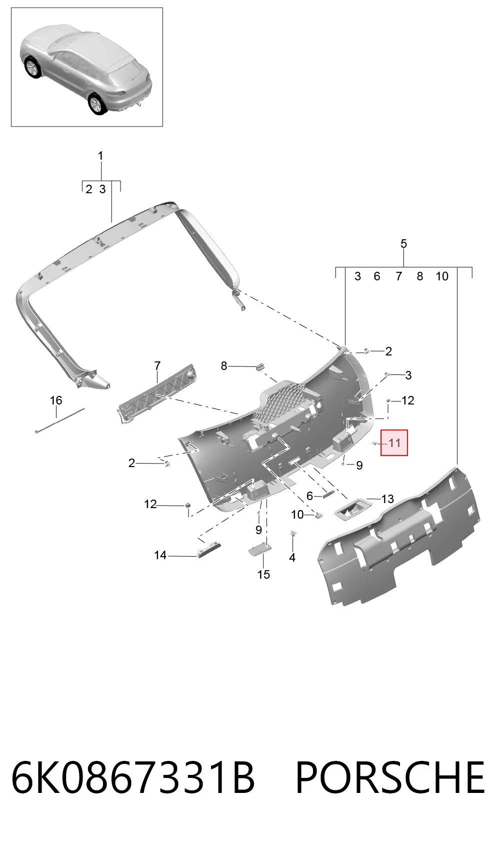 6K0867331B Porsche