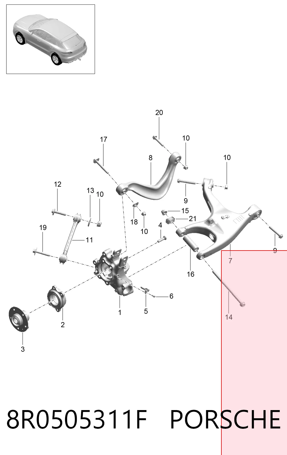 8R0505311F Porsche