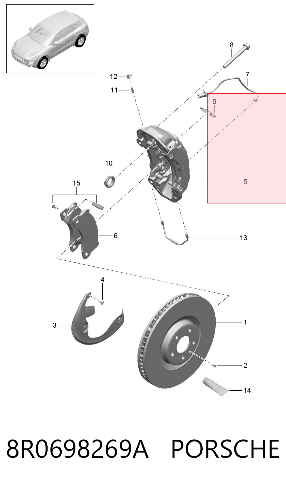 Kit de reparação dos freios dianteiros Audi Q5  8RB