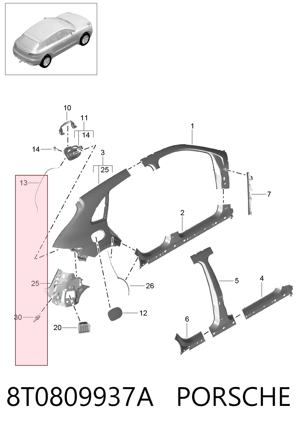 8T0809937A Porsche