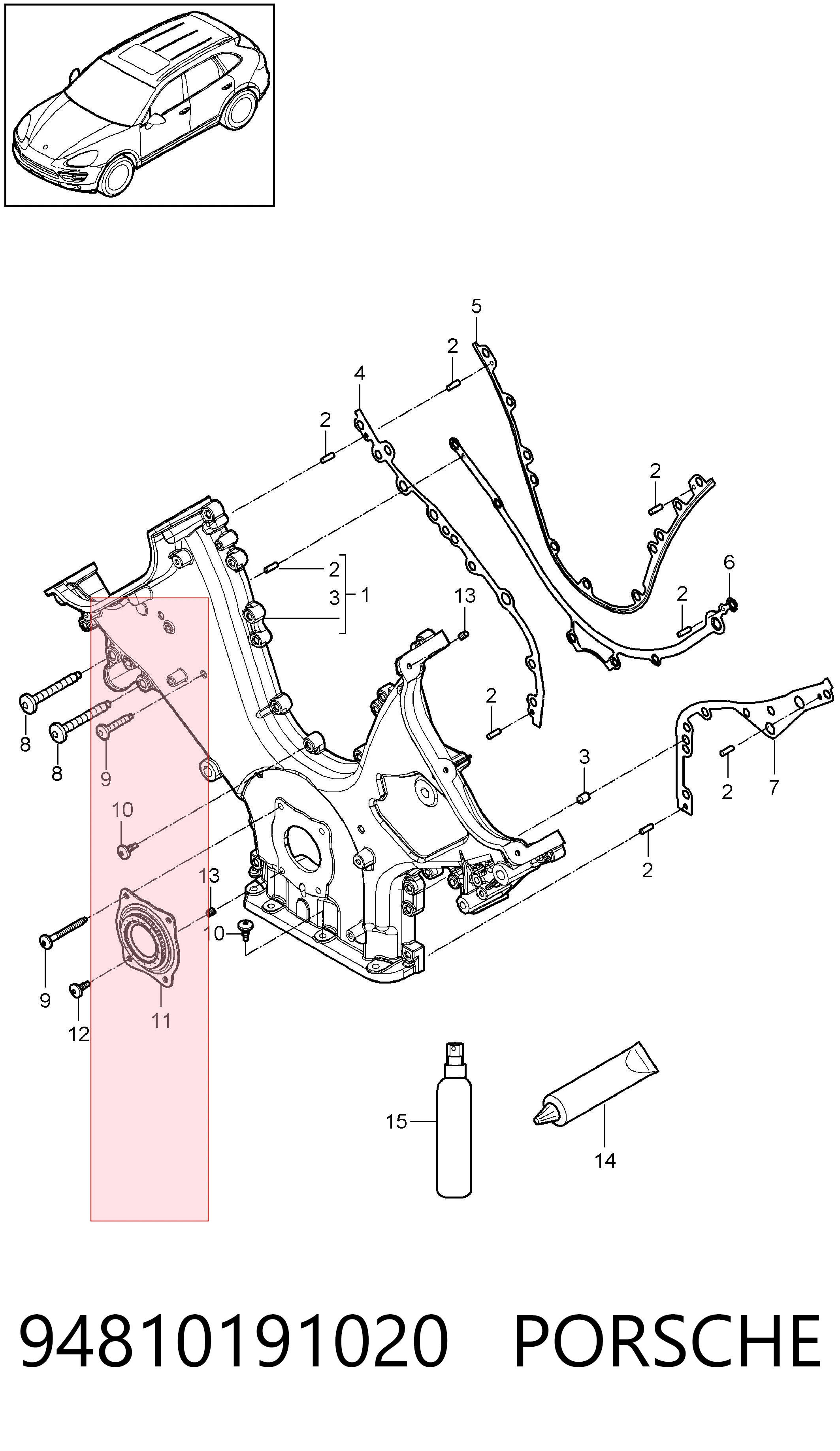 Vedação dianteira de cambota de motor 94810191020 VAG