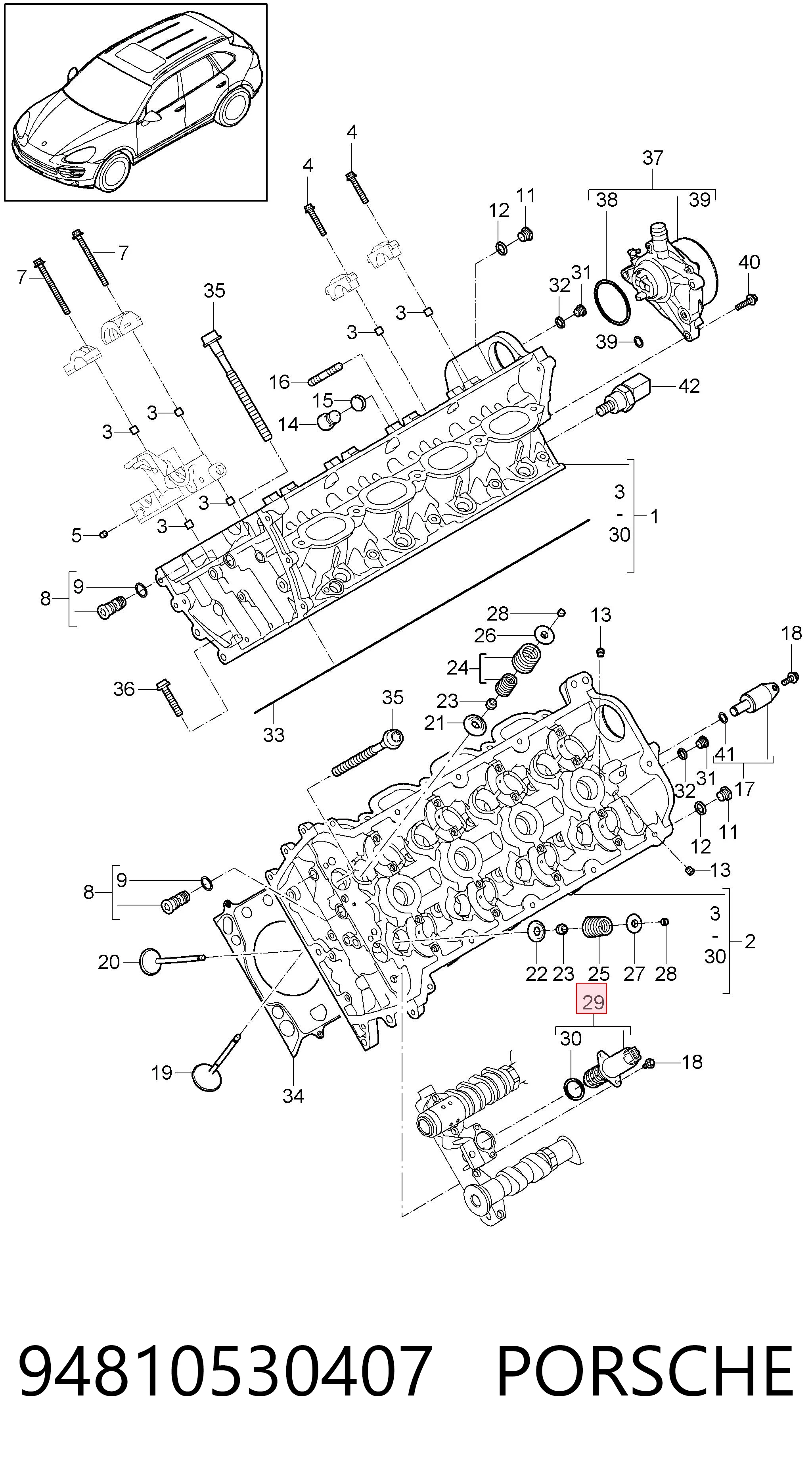  Válvula eletromagnética de posição (de fases) da árvore distribuidora Porsche Cayenne SUV (955) (2002 - 2010) 