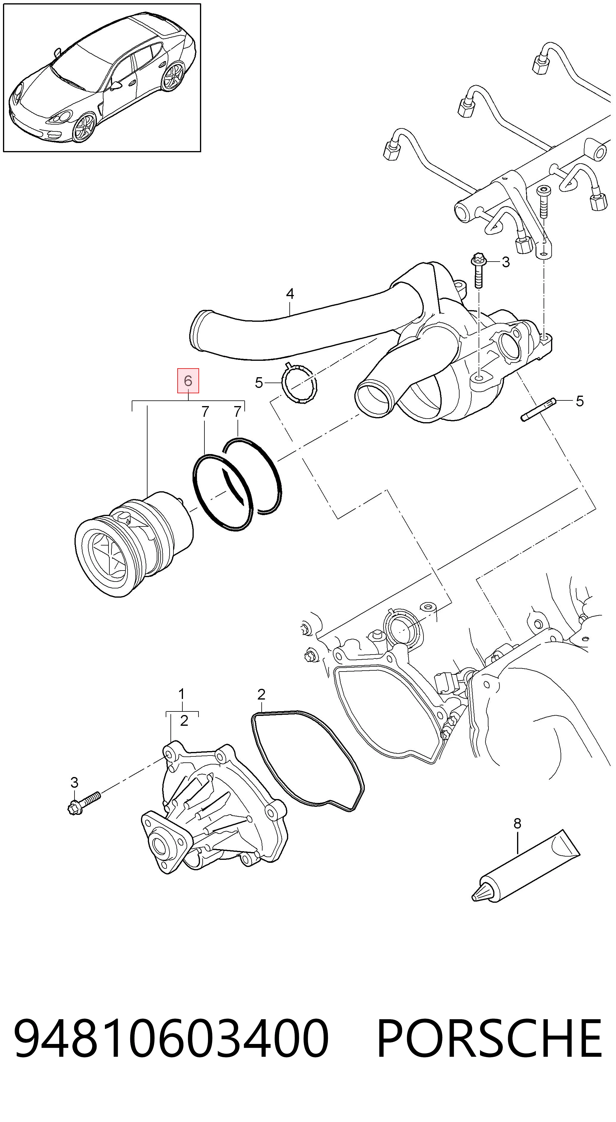 94810603400 Porsche Termostato