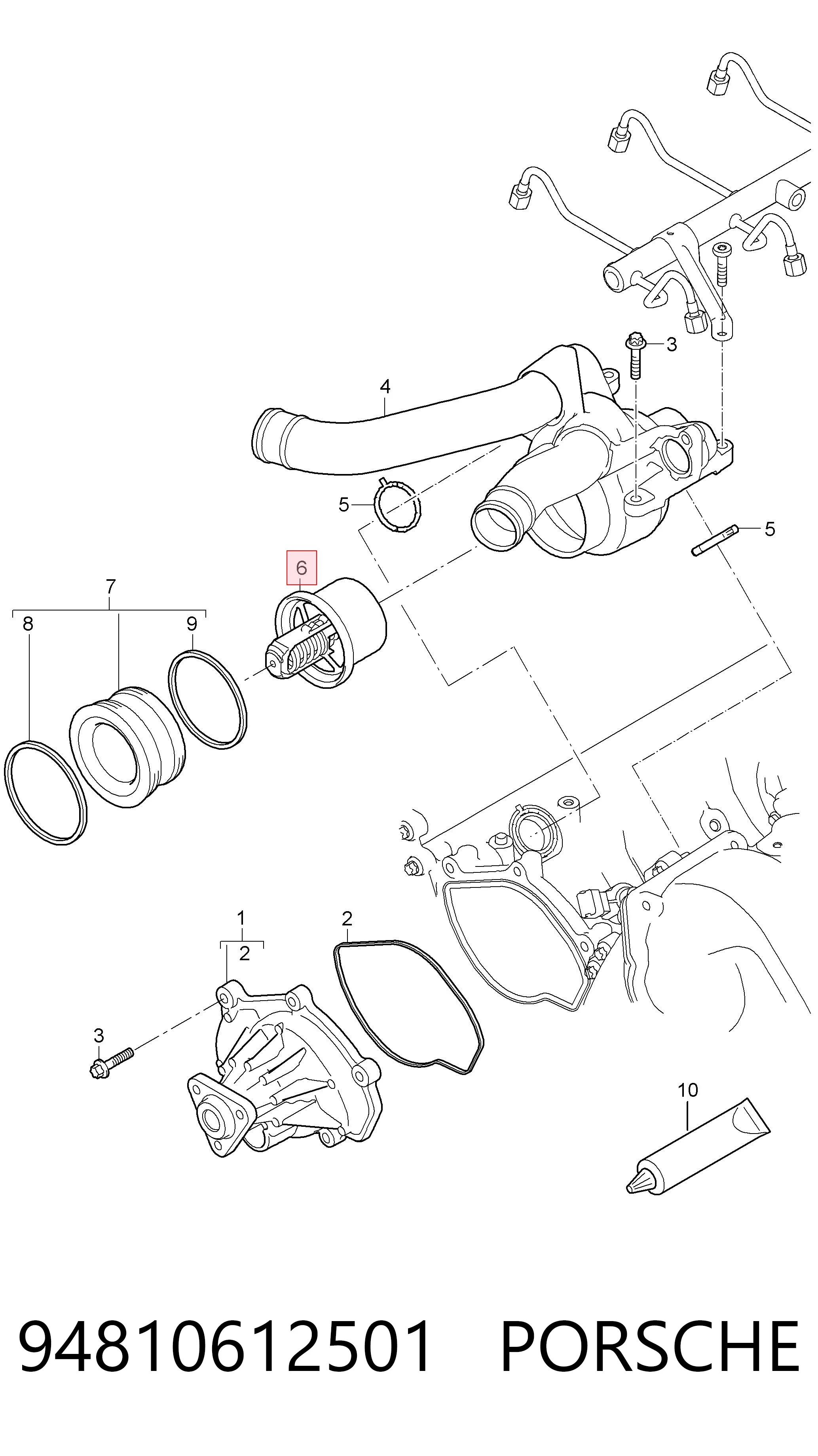 94810612501 Porsche Termostato