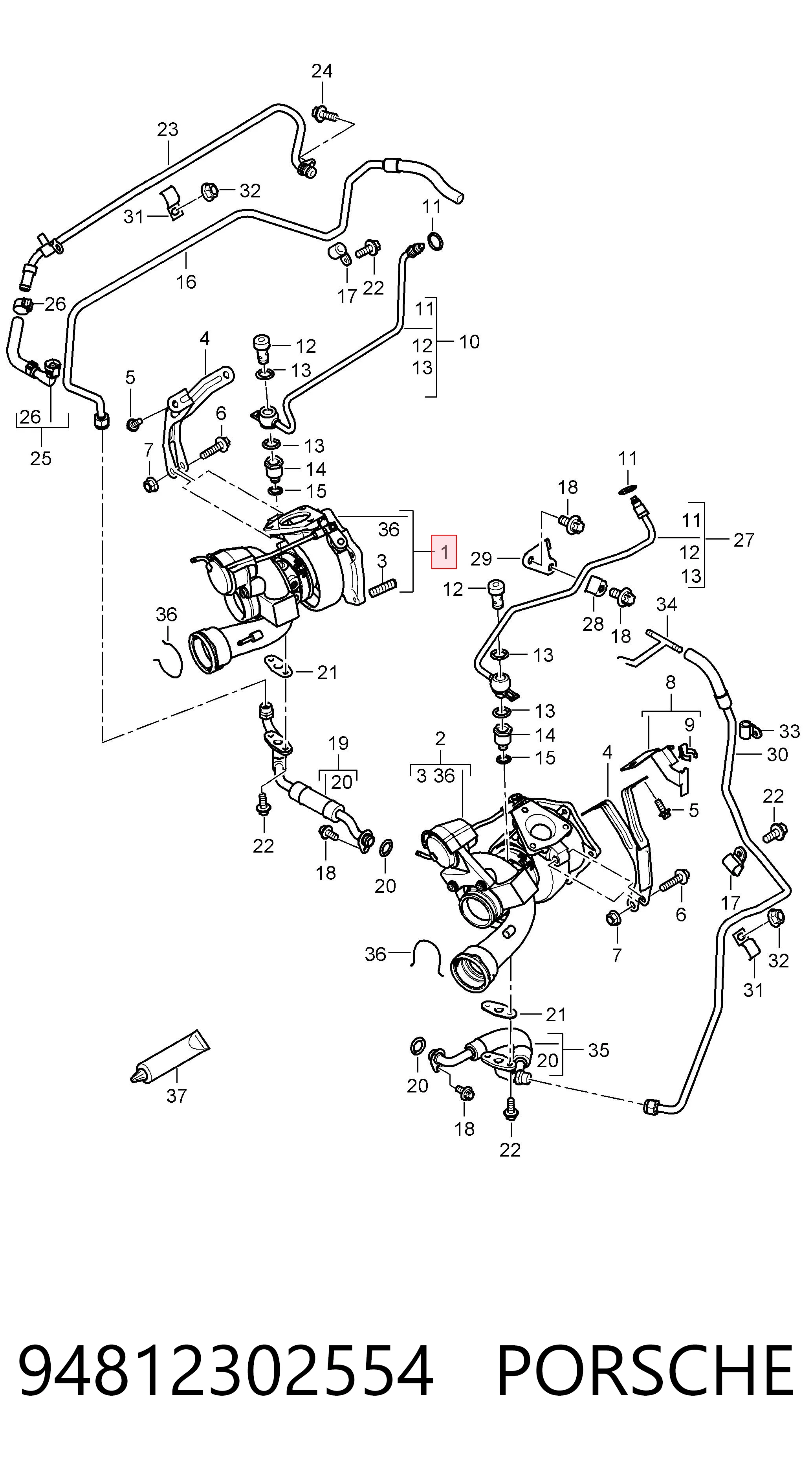 94812302554 Porsche Turbina