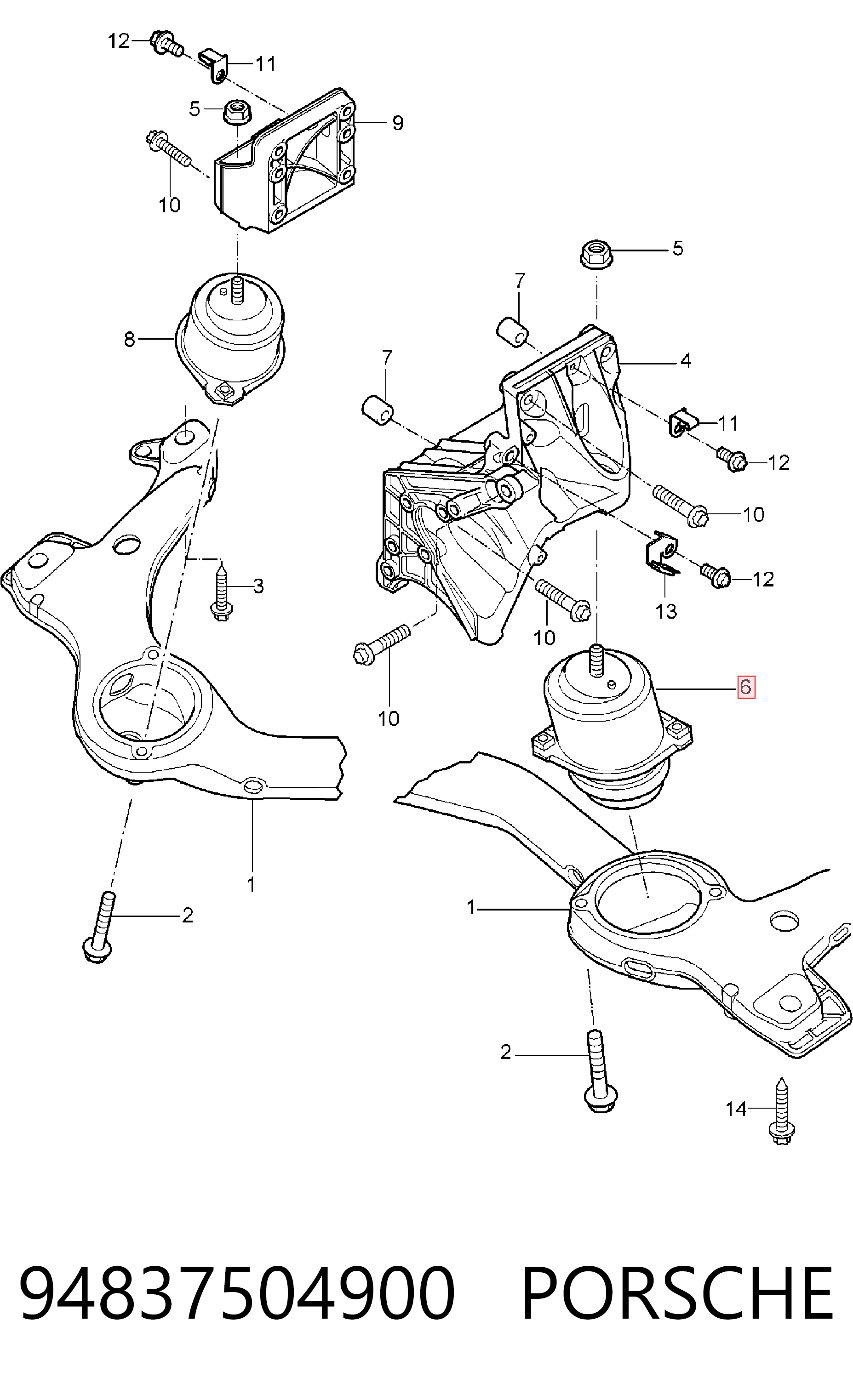 Coxim (suporte) esquerdo de motor VAG 94837504901 preço, a partir de 44,27 USD