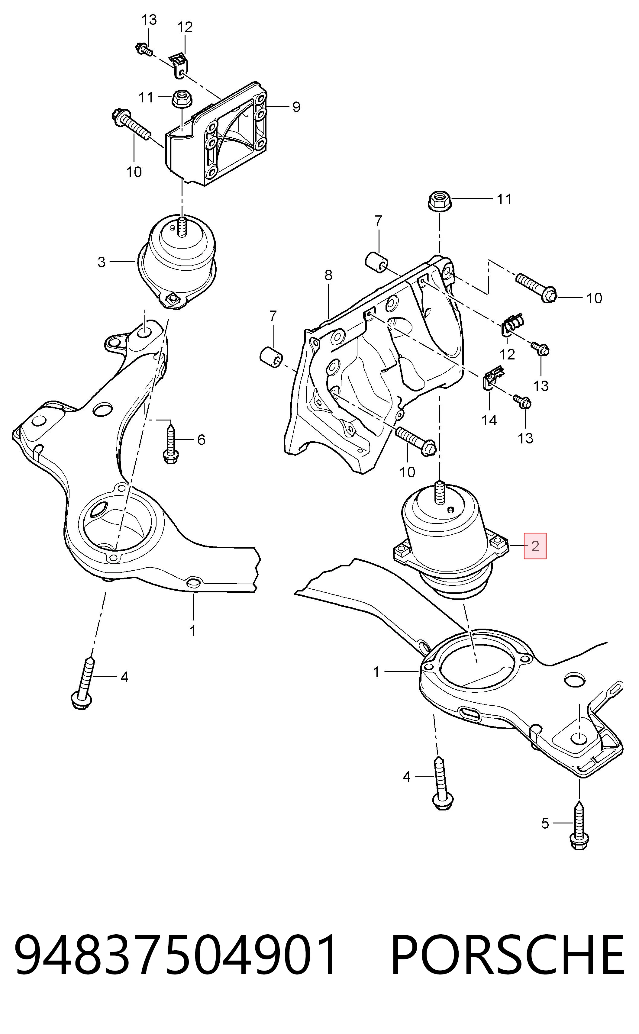 Compre 94837504901 VAG Coxim (suporte) esquerdo de motor