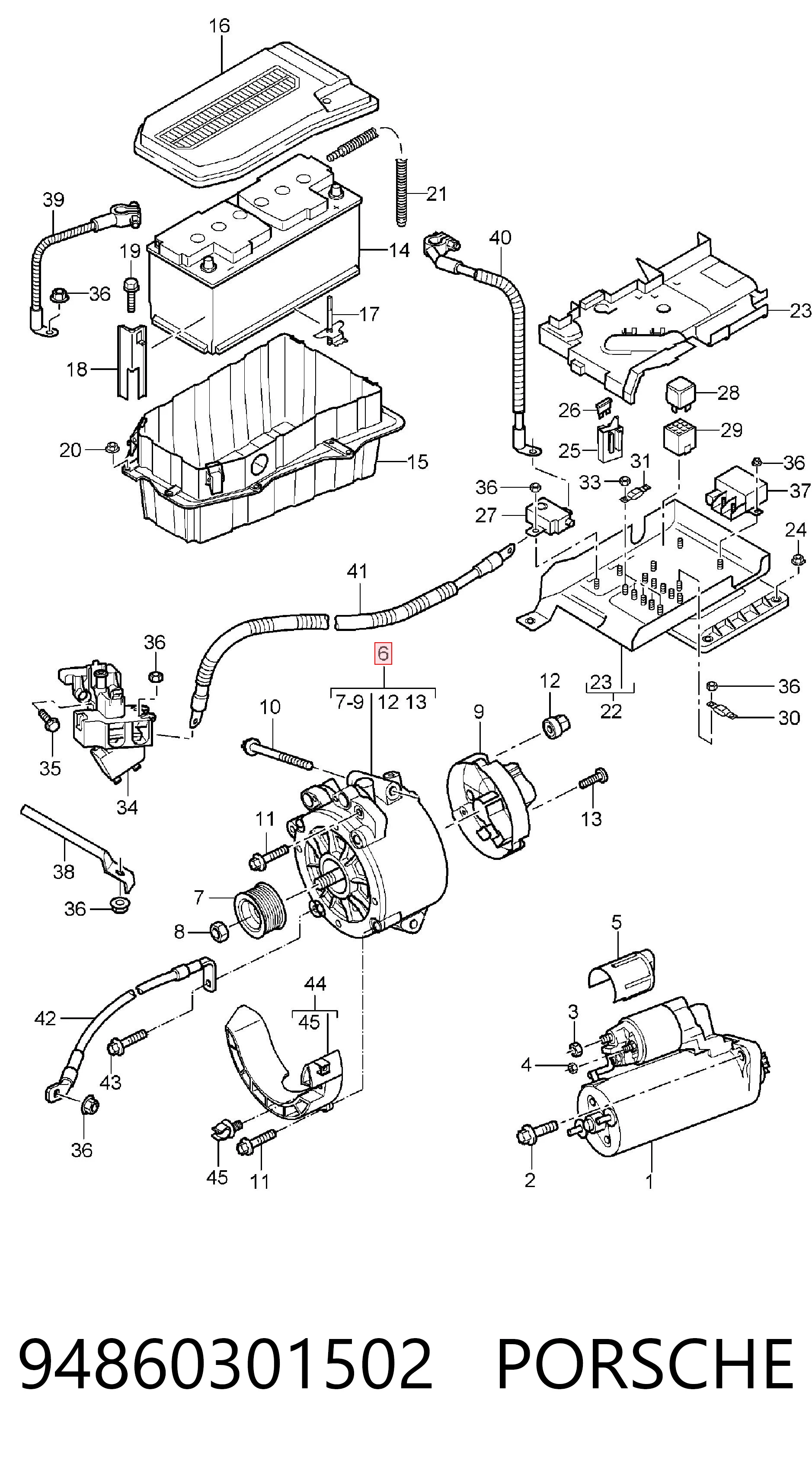 94860301502 Porsche Gerador