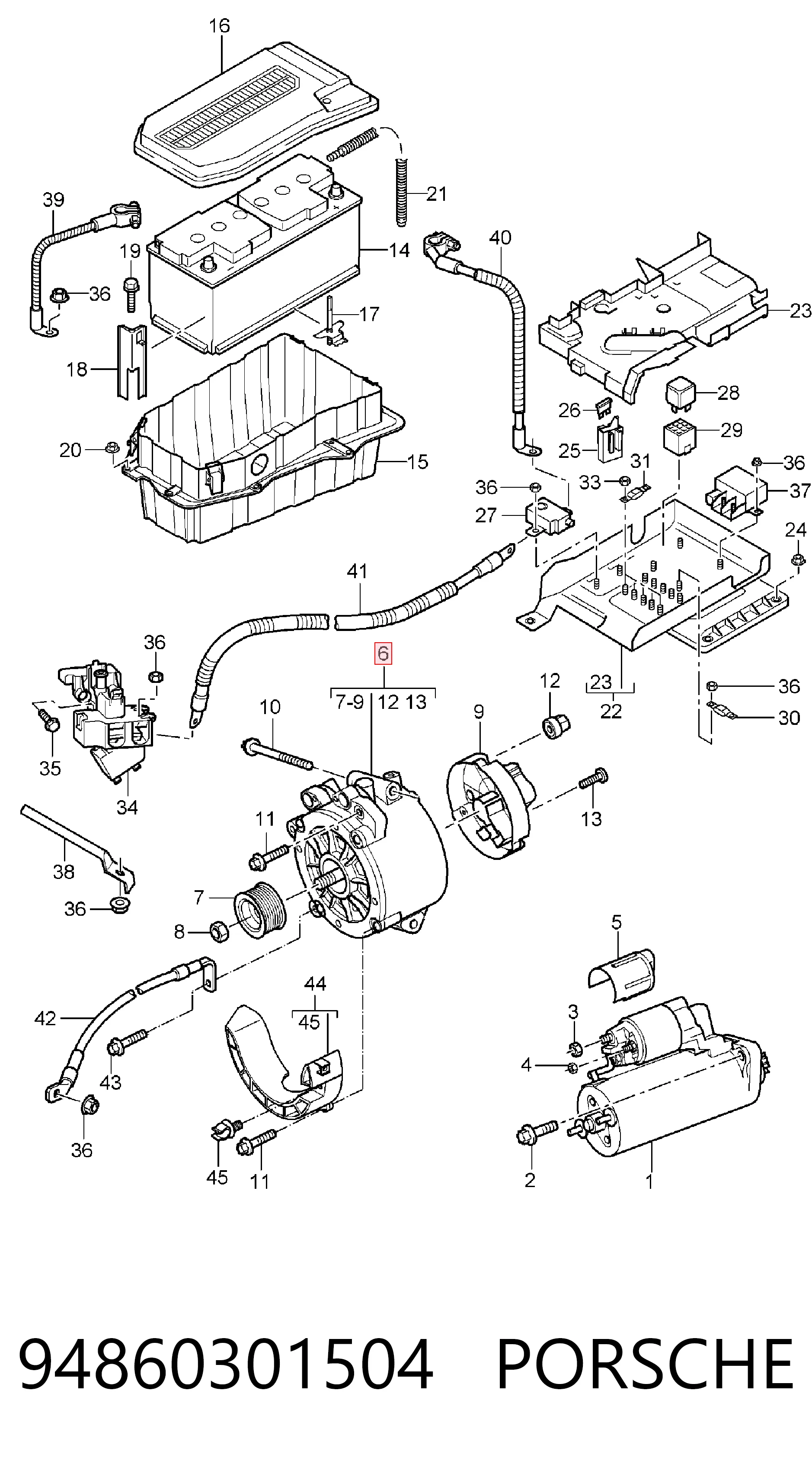 94860301504 Porsche Gerador