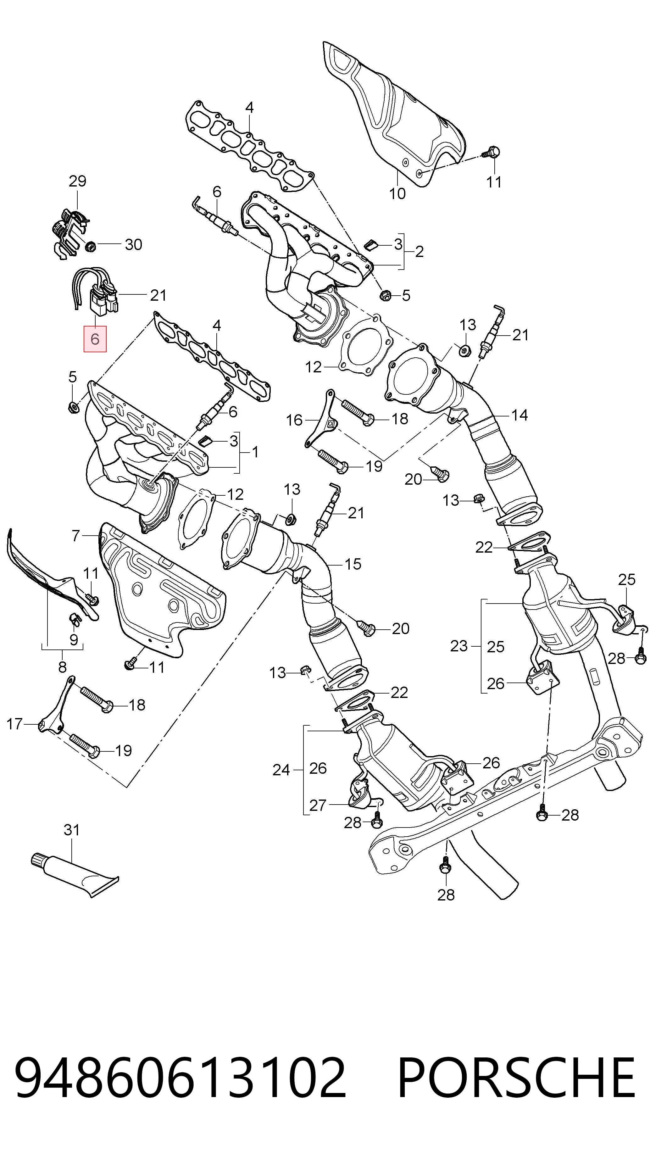 94860613100 VAG Sonda lambda, sensor de oxigênio até o catalisador