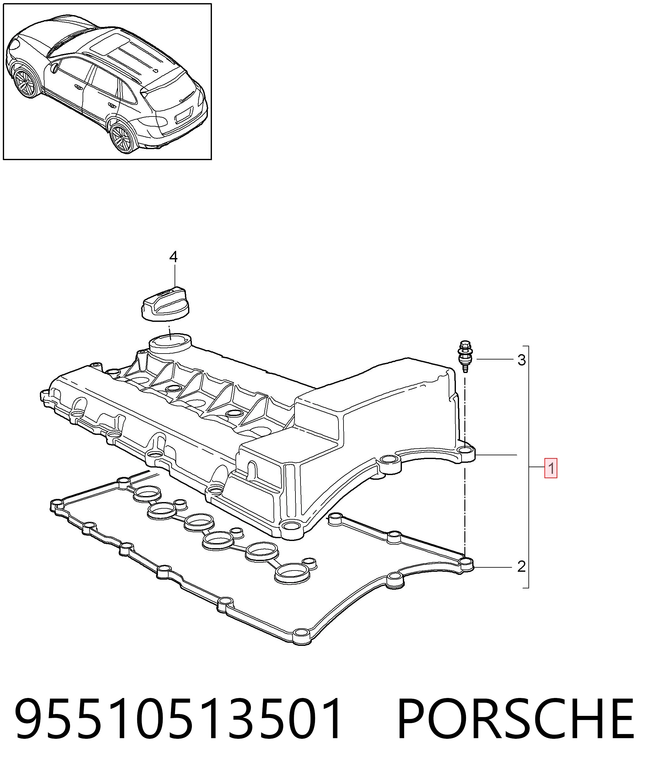Tampa de válvulas VAG 95810513531 preço, a partir de 83,93 USD