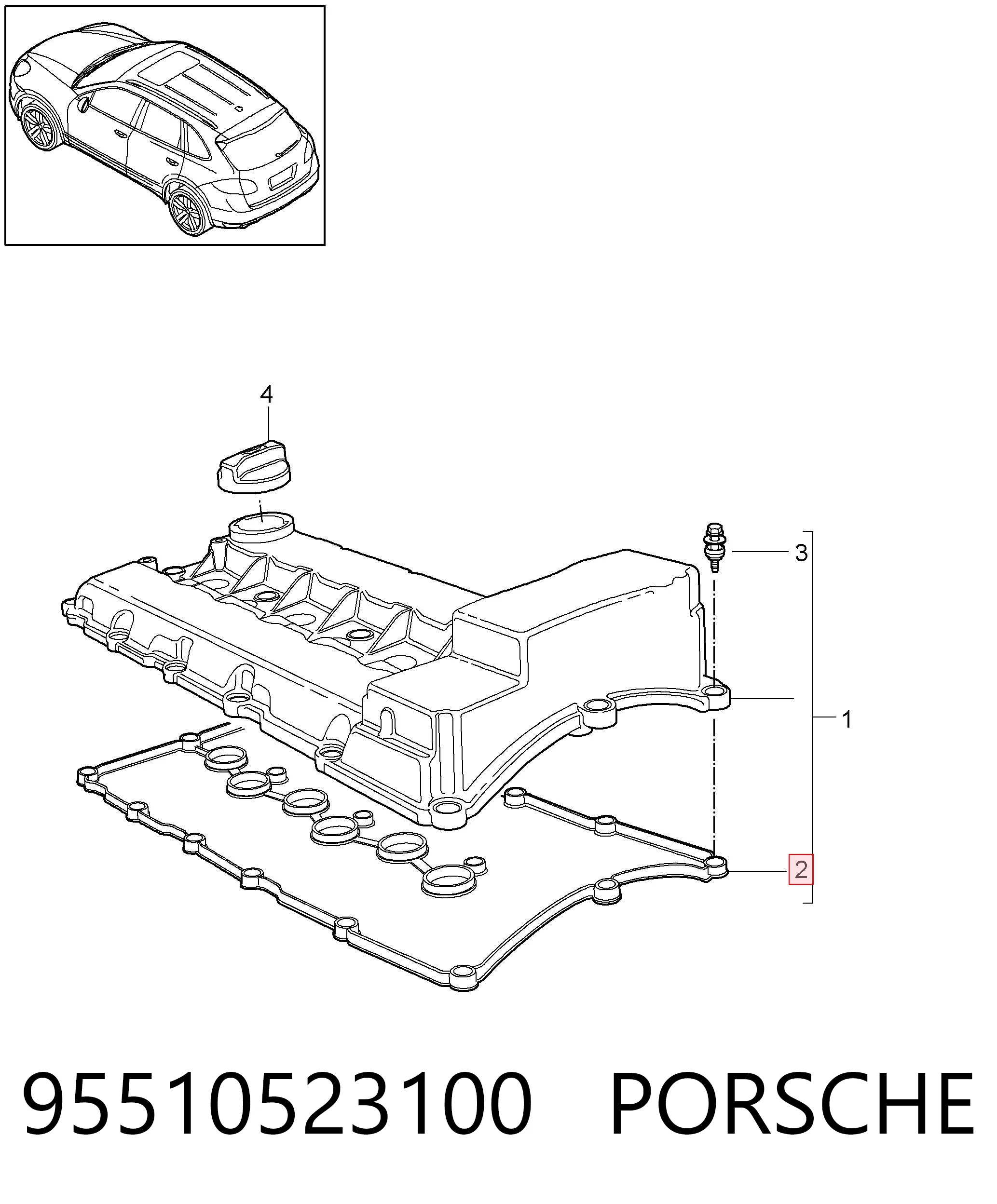 Compre Vedante de tampa de válvulas de motor Volkswagen Touareg 1