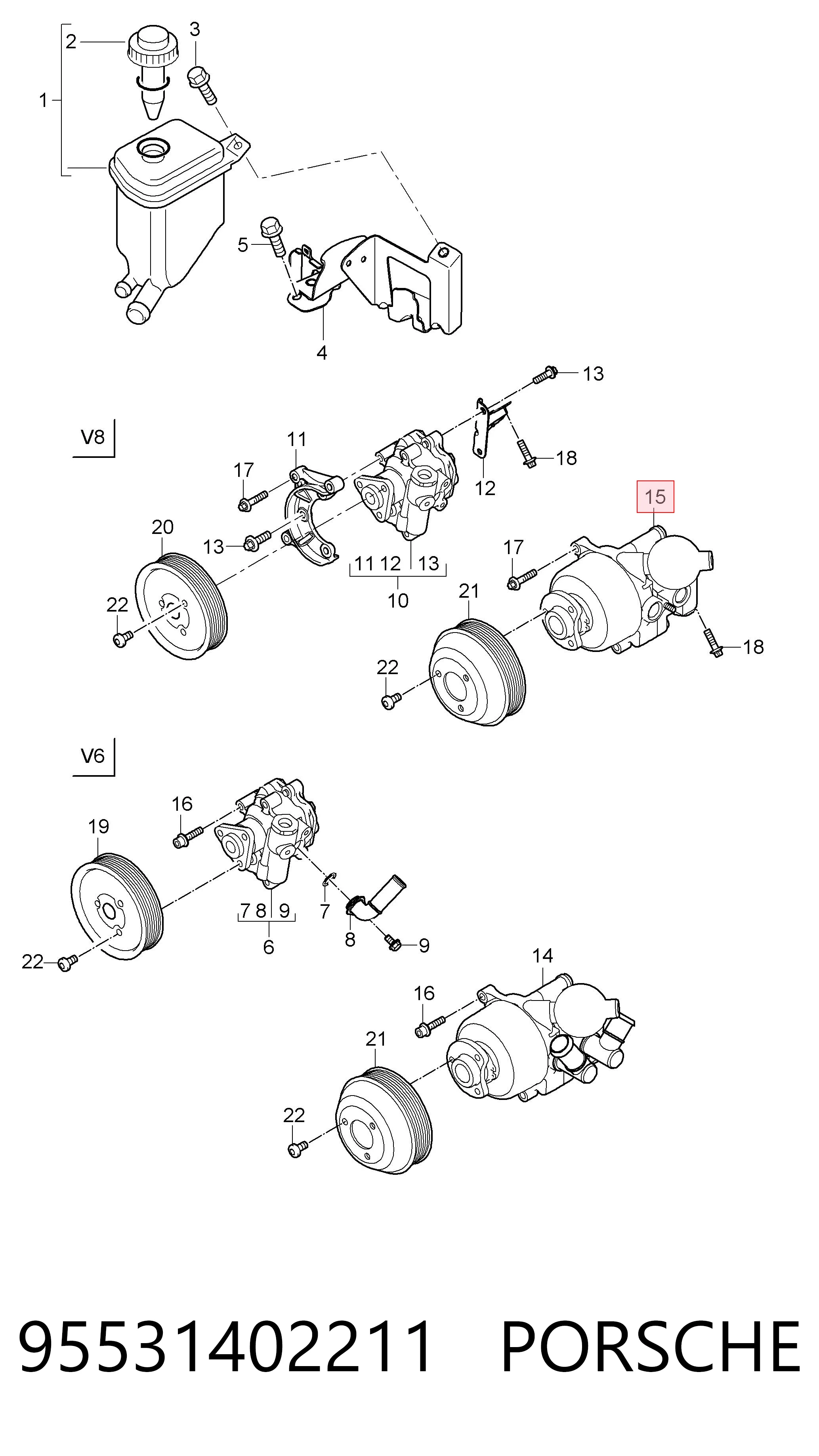 95531402211 Porsche Bomba da Direção hidrâulica assistida