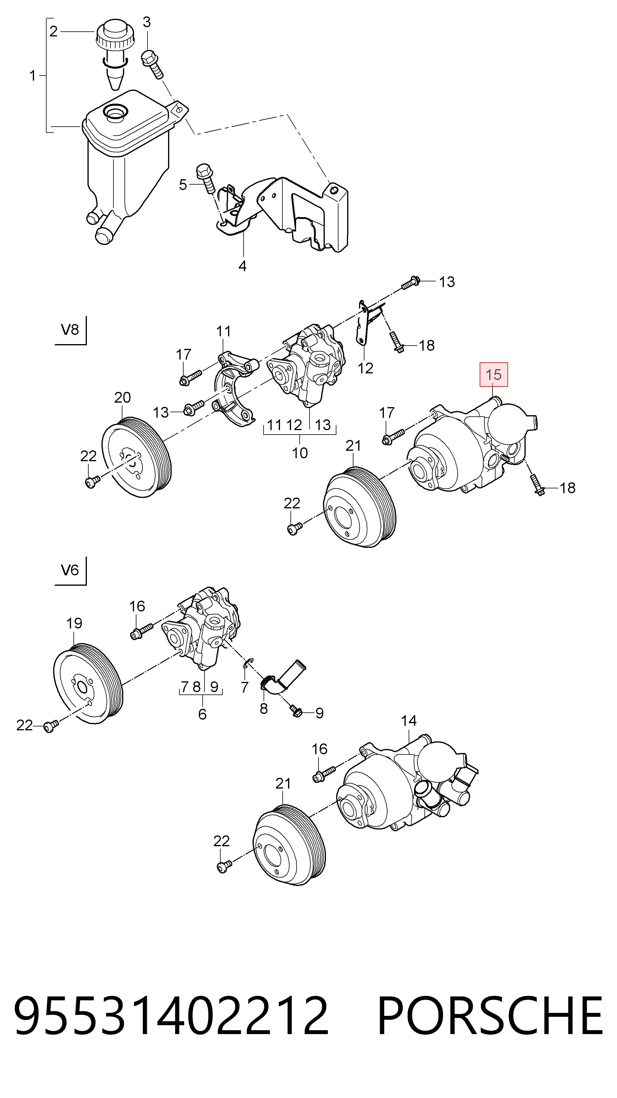 95531402212 Porsche Bomba da Direção hidrâulica assistida