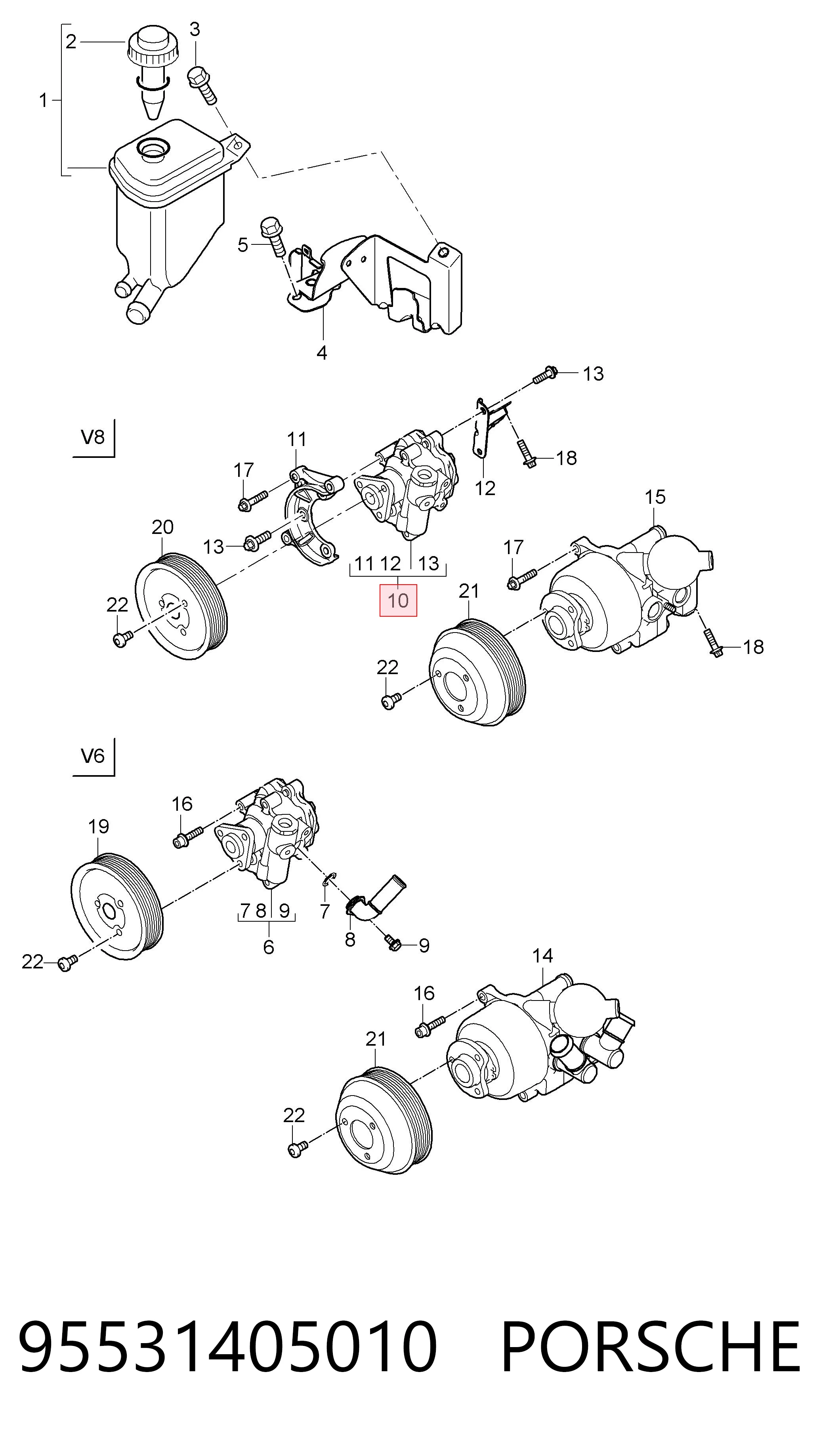 95531405010 Porsche Bomba da Direção hidrâulica assistida