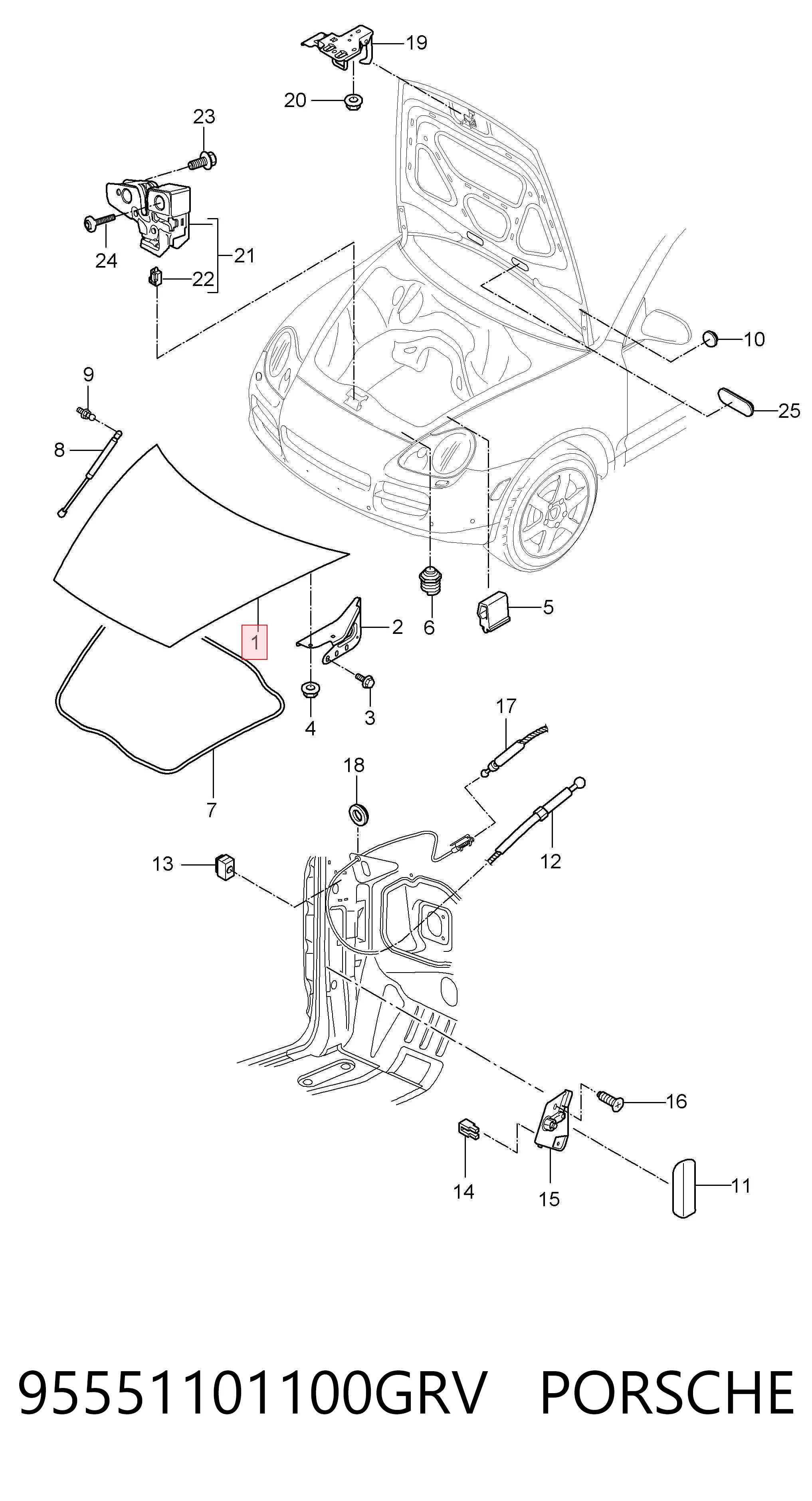 Capota para Porsche Cayenne  955