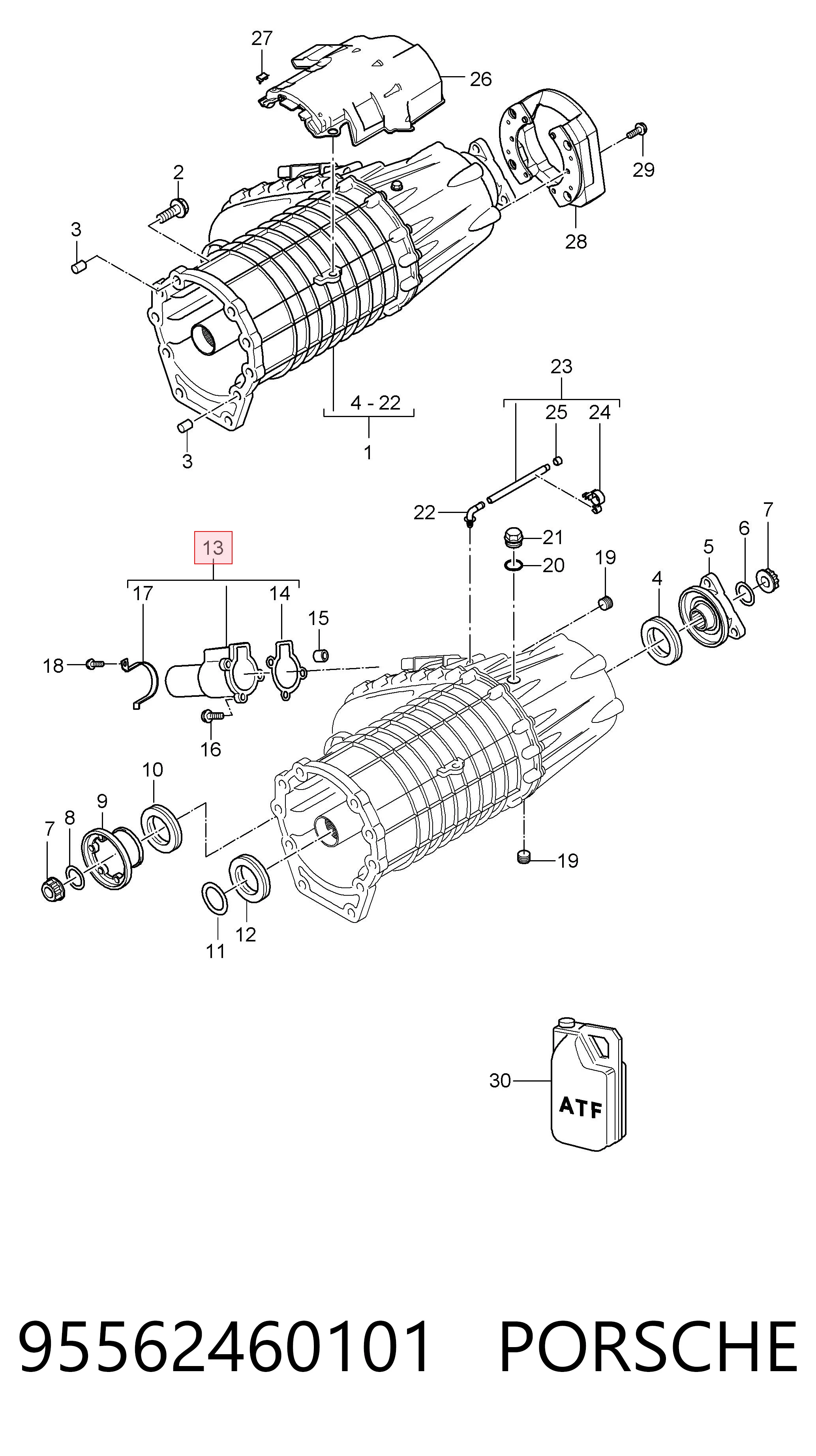 95562460101 Porsche Motor de controlo da caixa de transferência
