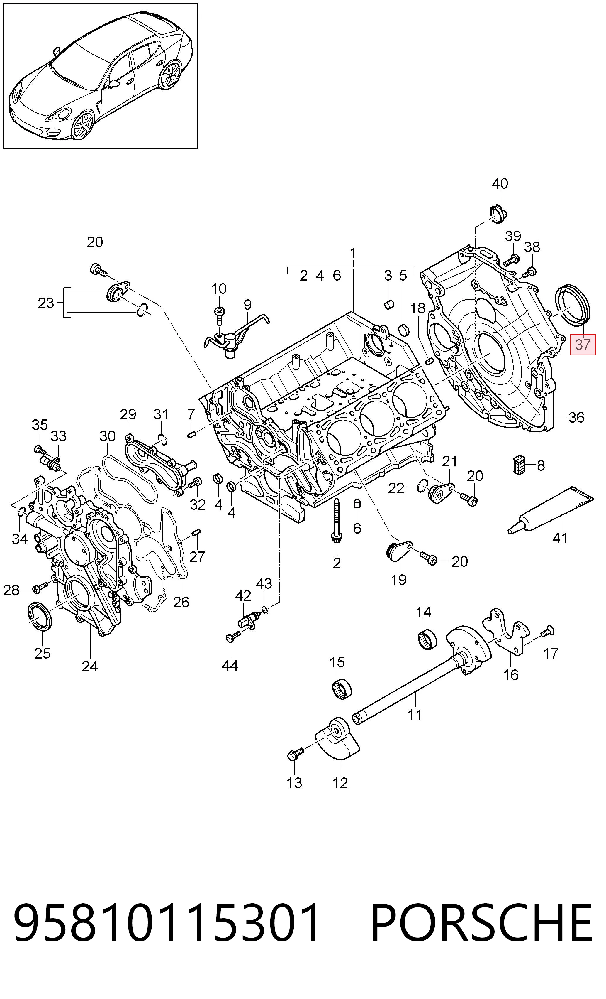 Vedação traseira de cambota de motor para Audi A6 Allroad C8 4AH