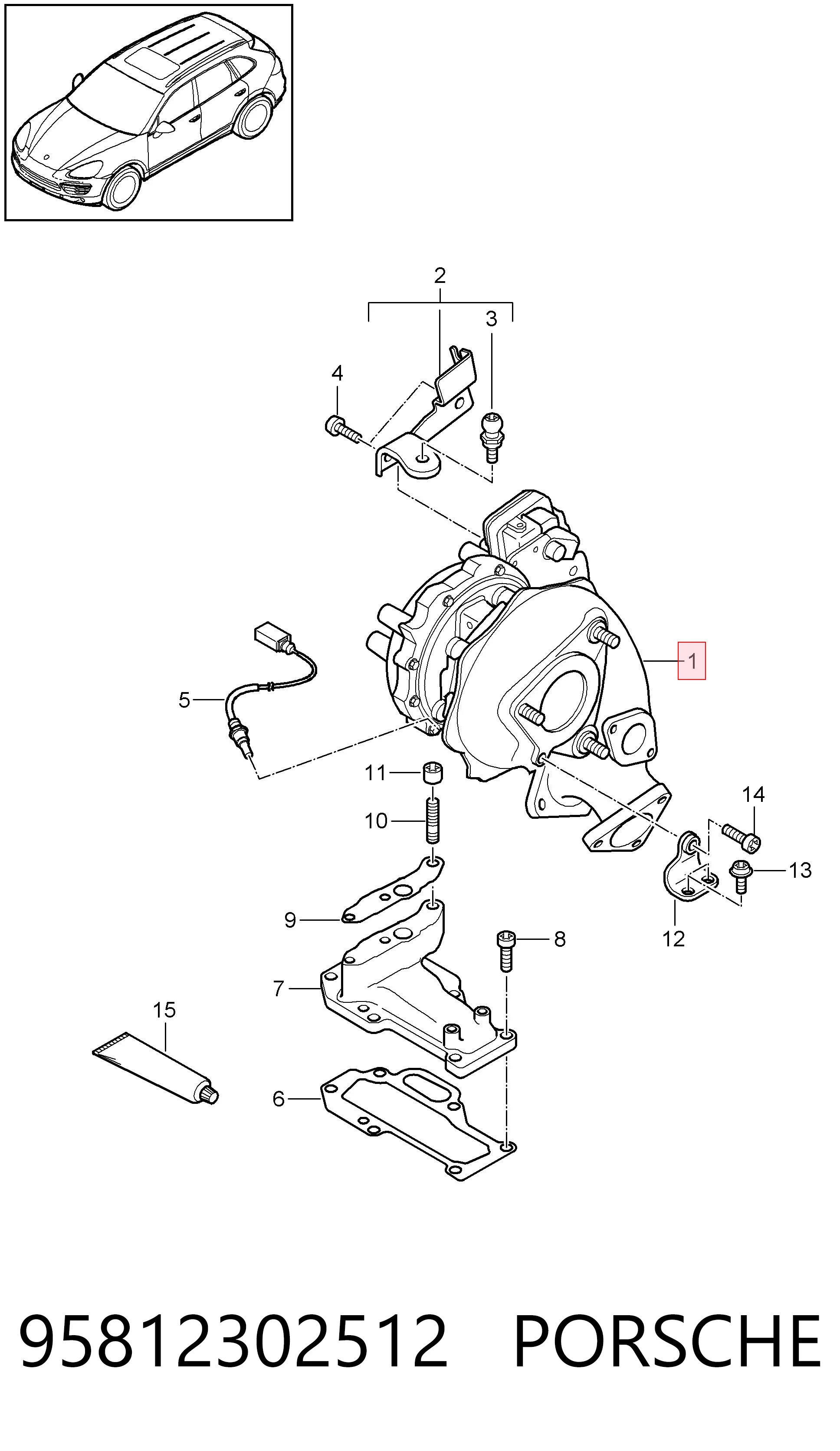95812302512 Porsche Turbina