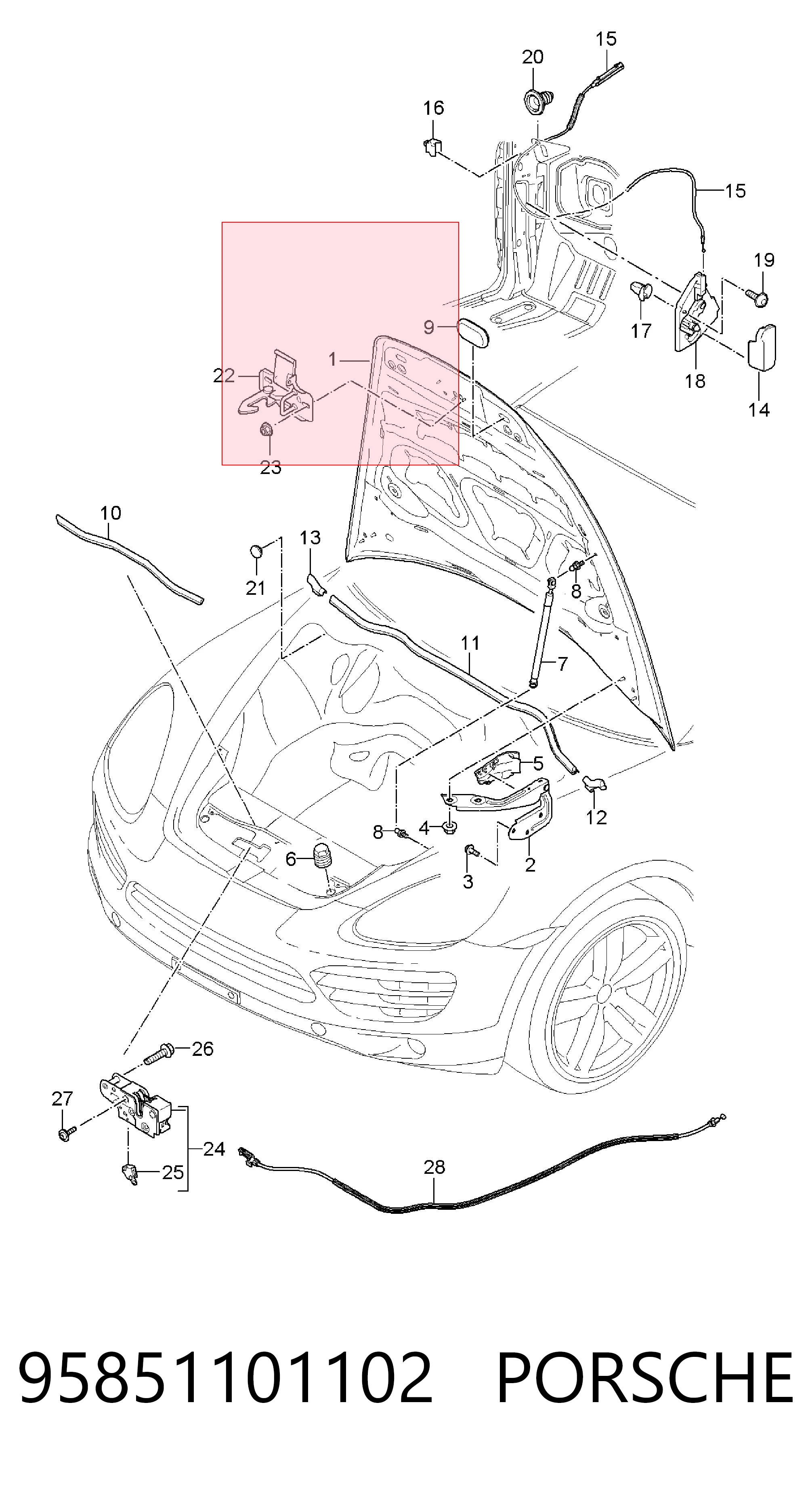 Capota para Porsche Cayenne II 92A