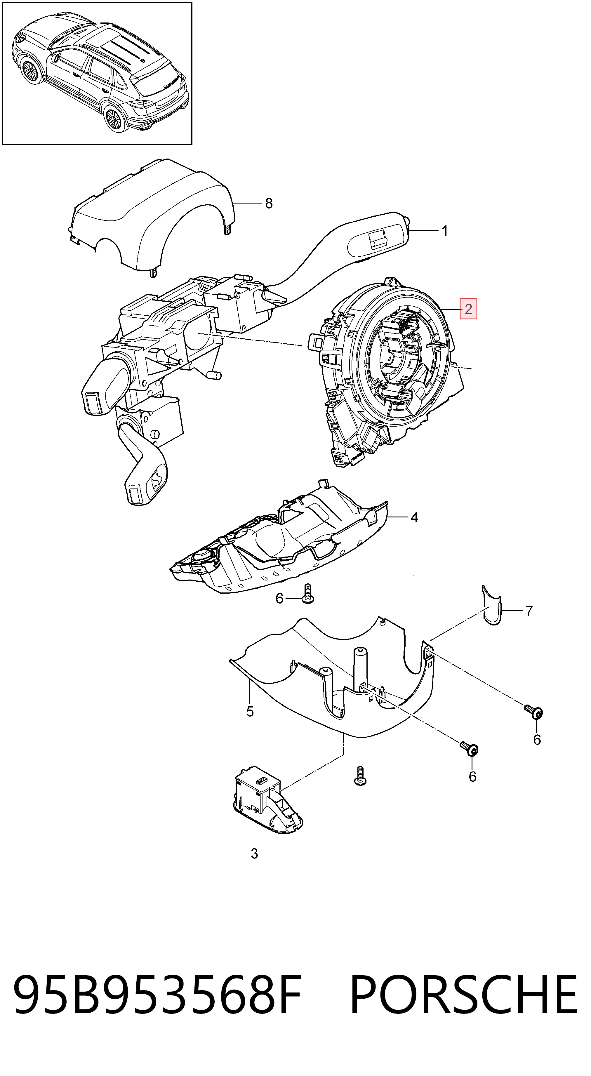 Anel AIRBAG de contato, cabo plano do volante para Porsche Cayenne II 92A
