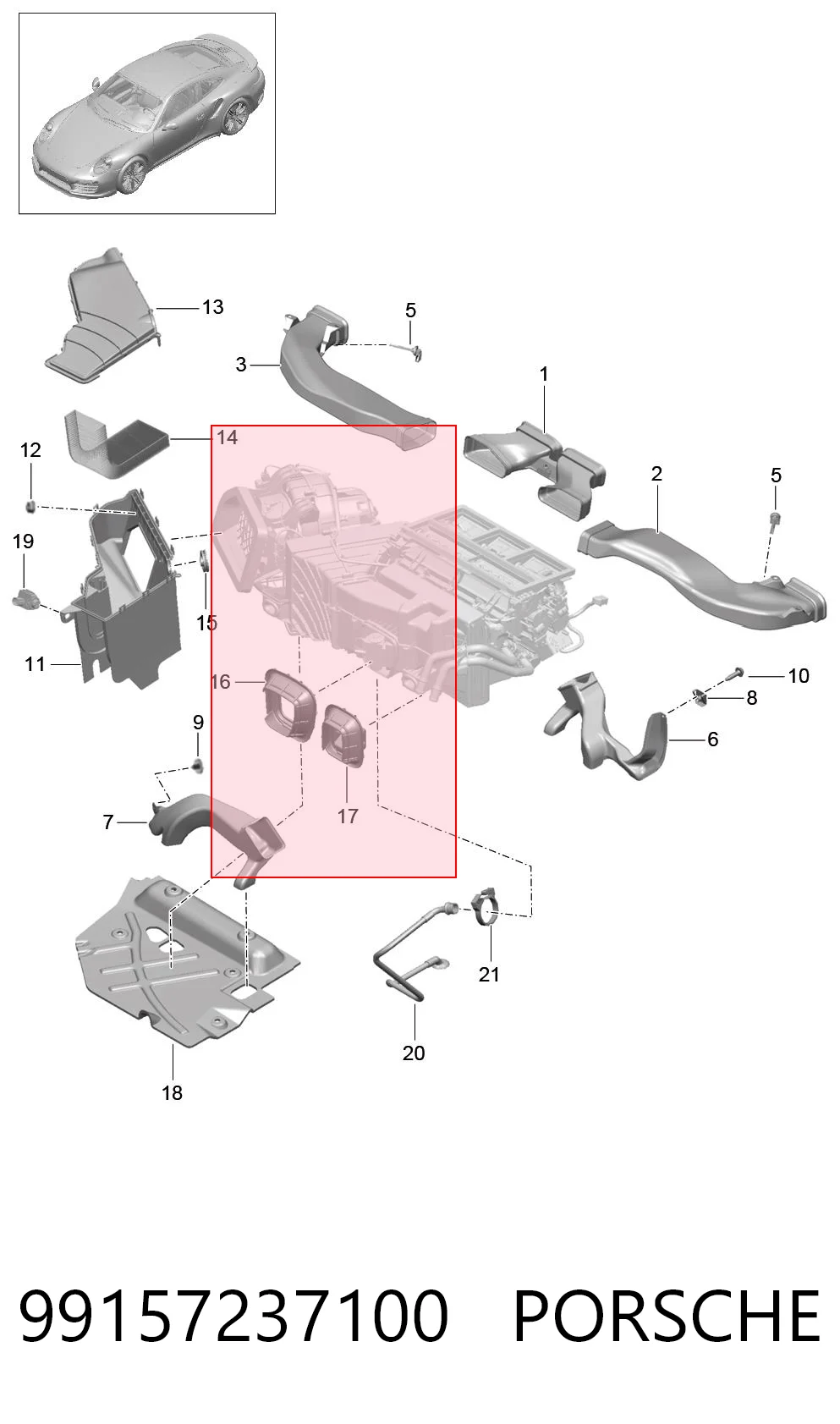 99157237100 Porsche Filtro de salão