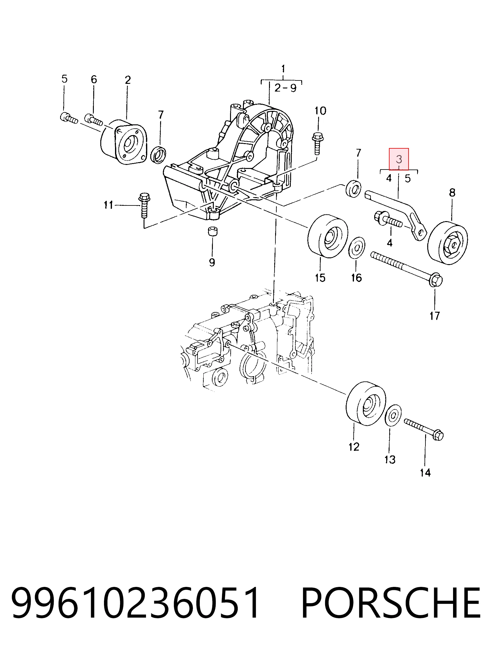 Reguladora de tensão da correia de transmissão para Porsche 911 997